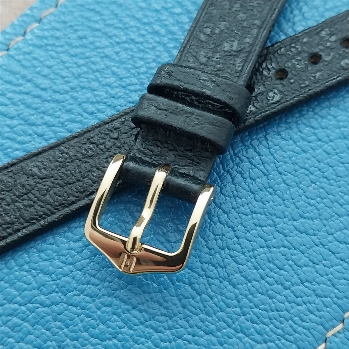 14mm Ladies Hirsch Black Saddle Leather Watch Strap