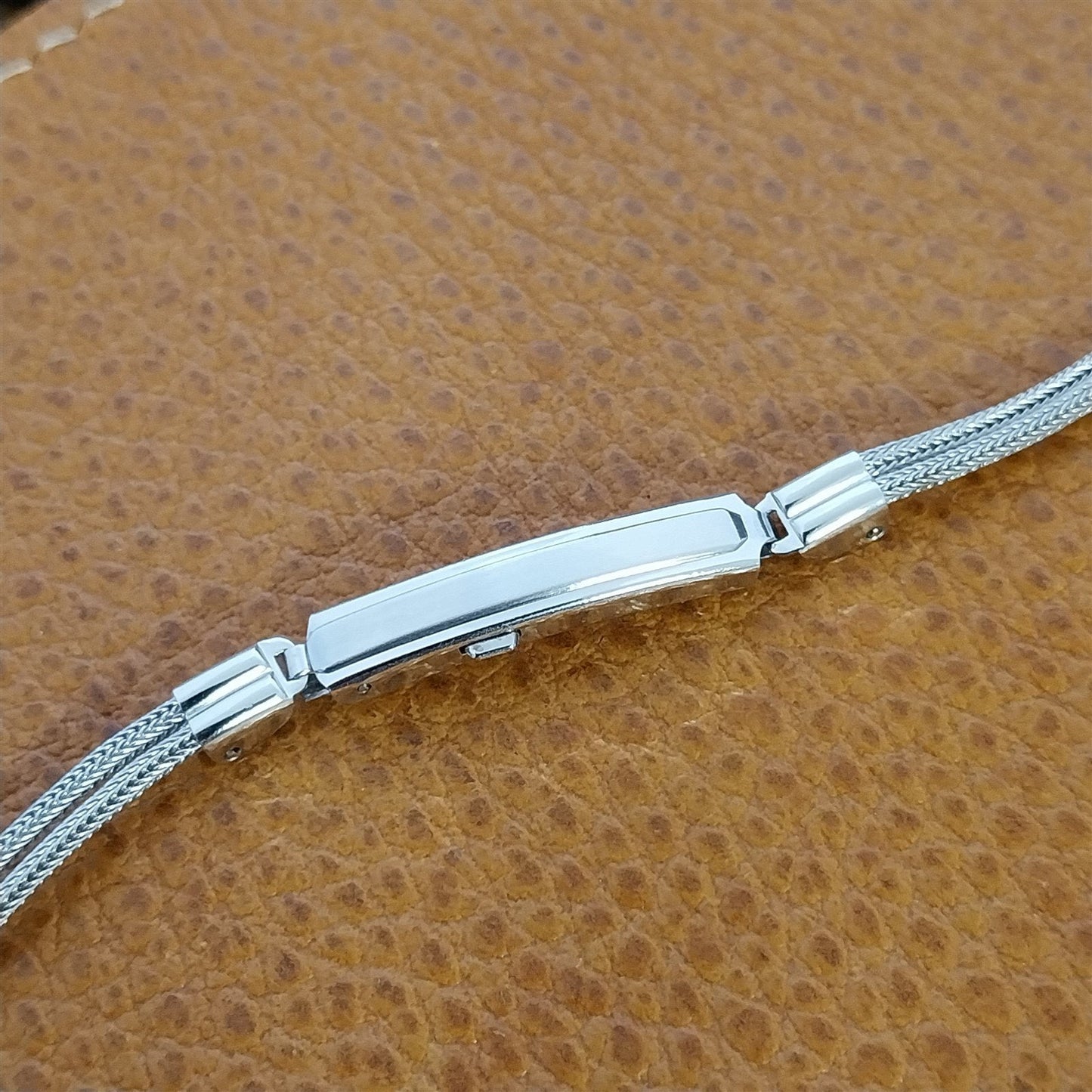 Vintage Ladies 12k White Gold Filled Rope Kestenmade 1960s Cocktail Watch Band