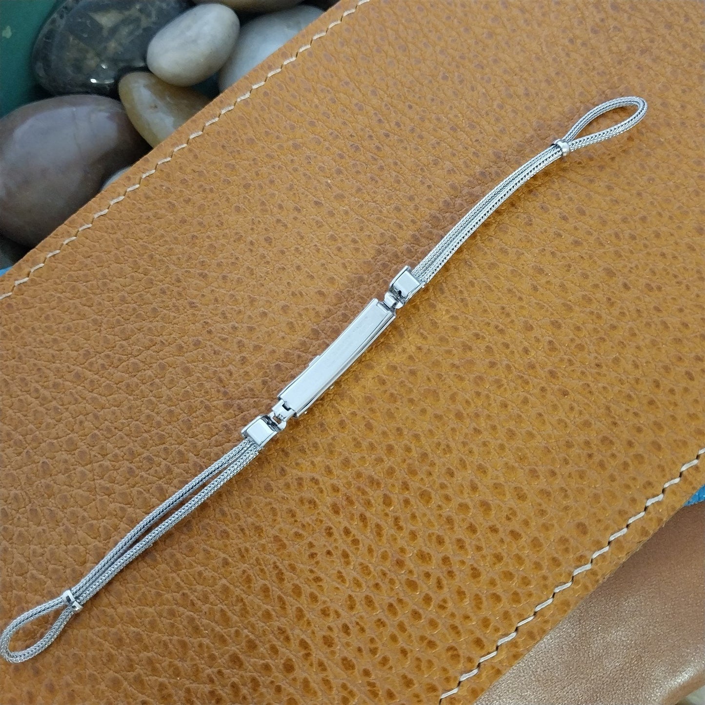 Vintage Ladies 12k White Gold Filled Rope Kestenmade 1960s Cocktail Watch Band