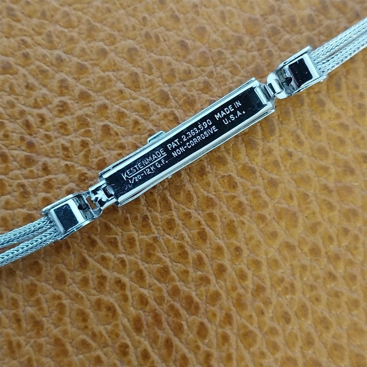 Vintage Ladies 12k White Gold Filled Rope Kestenmade 1960s Cocktail Watch Band