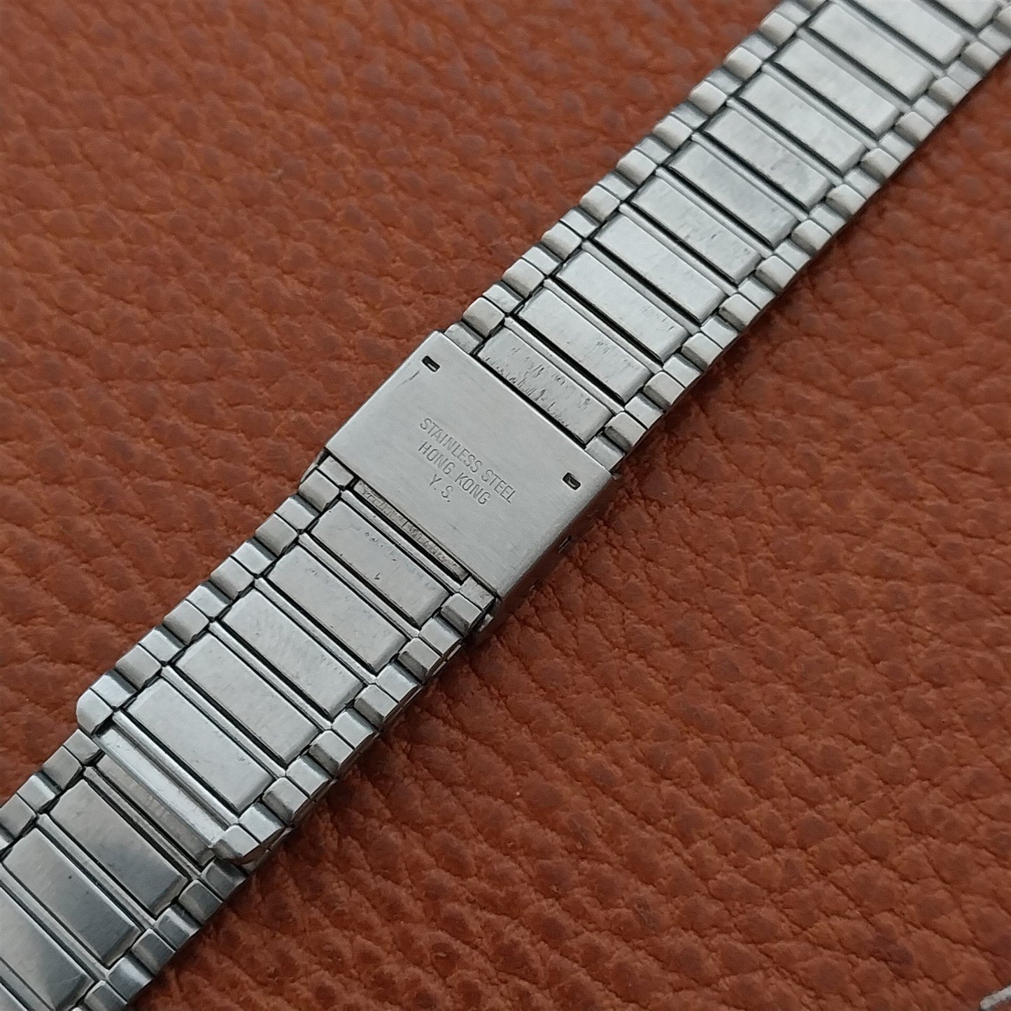 Vintage 2-Piece Stainless Steel 18mm Flared nos lcd quartz nos Unused Watch Band