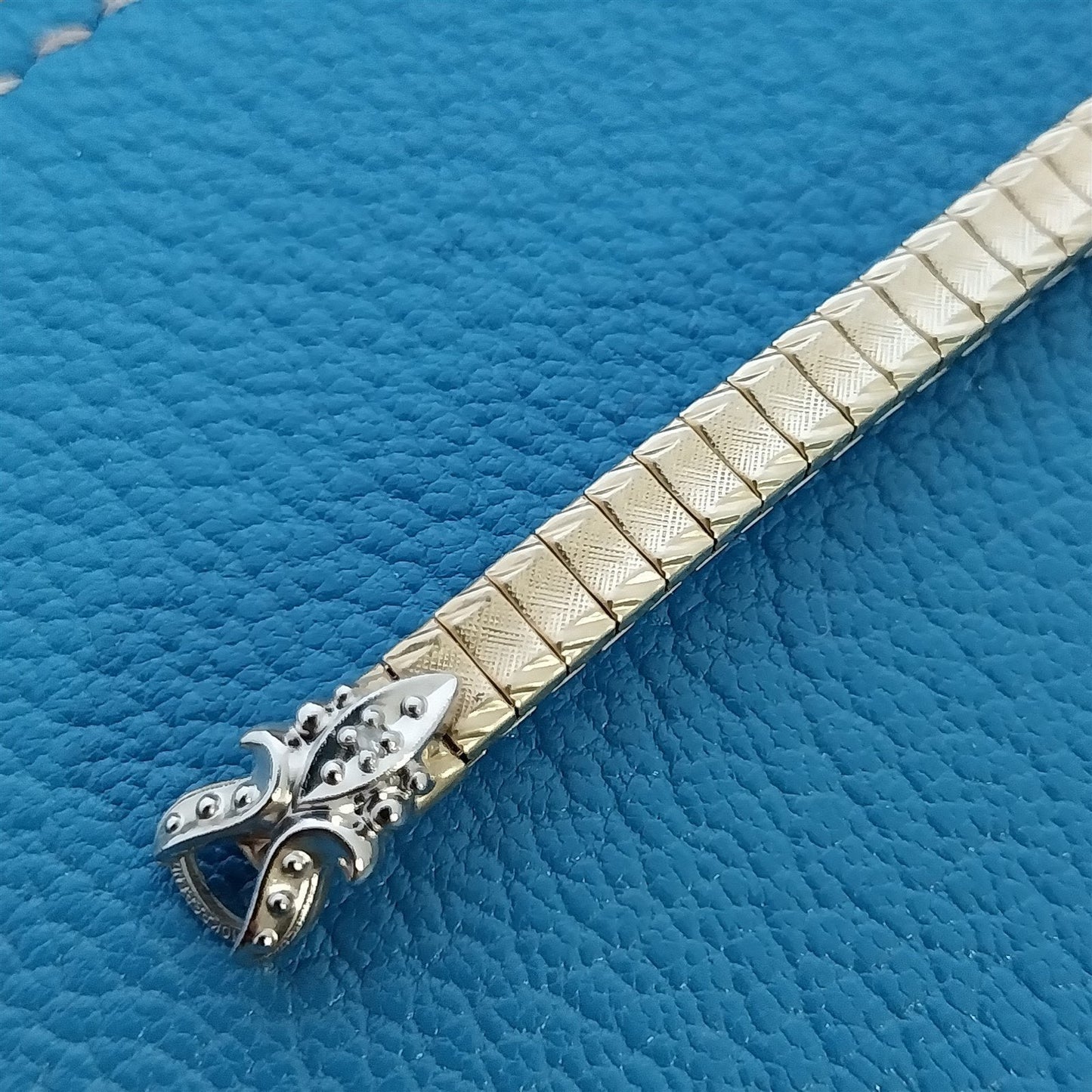 Ladies Yellow Gold RGP & Diamond in Sterling Set Speidel nos Vintage Watch Band