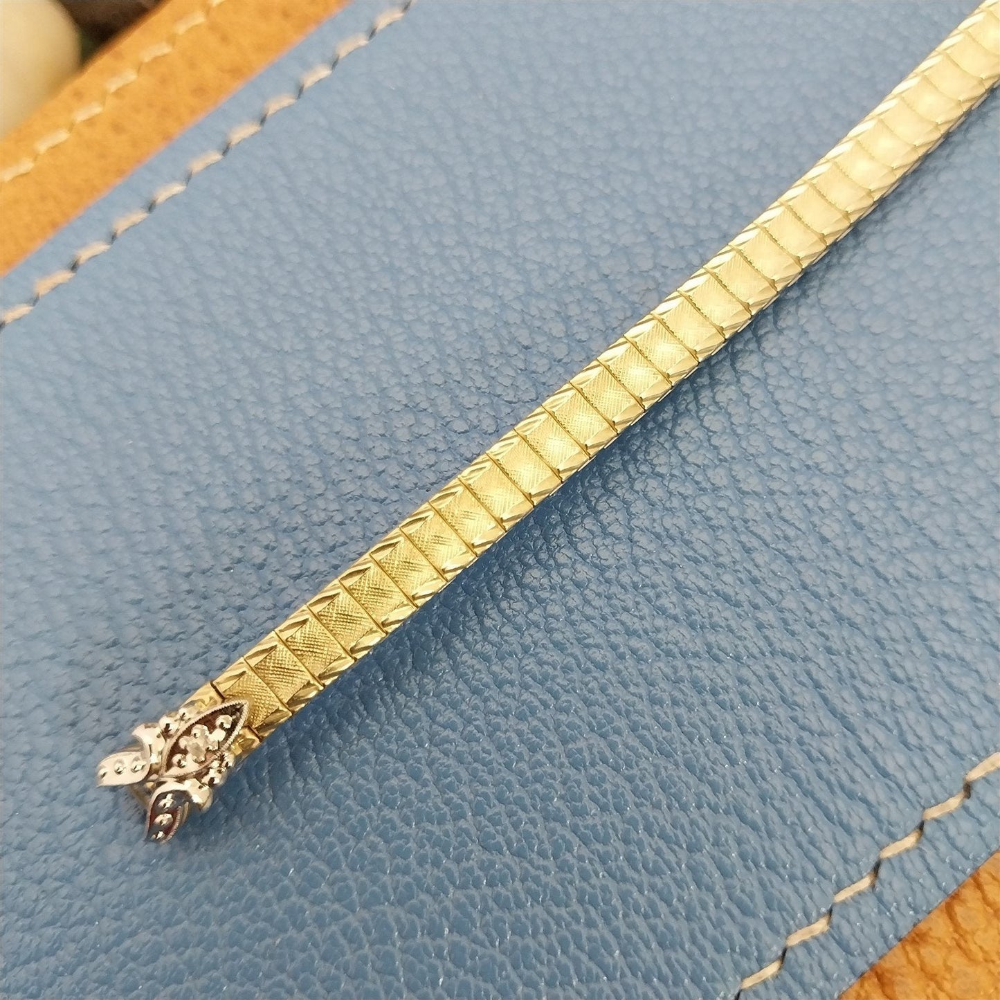 Ladies Yellow Gold RGP & Diamond Speidel nos Vintage Watch Band