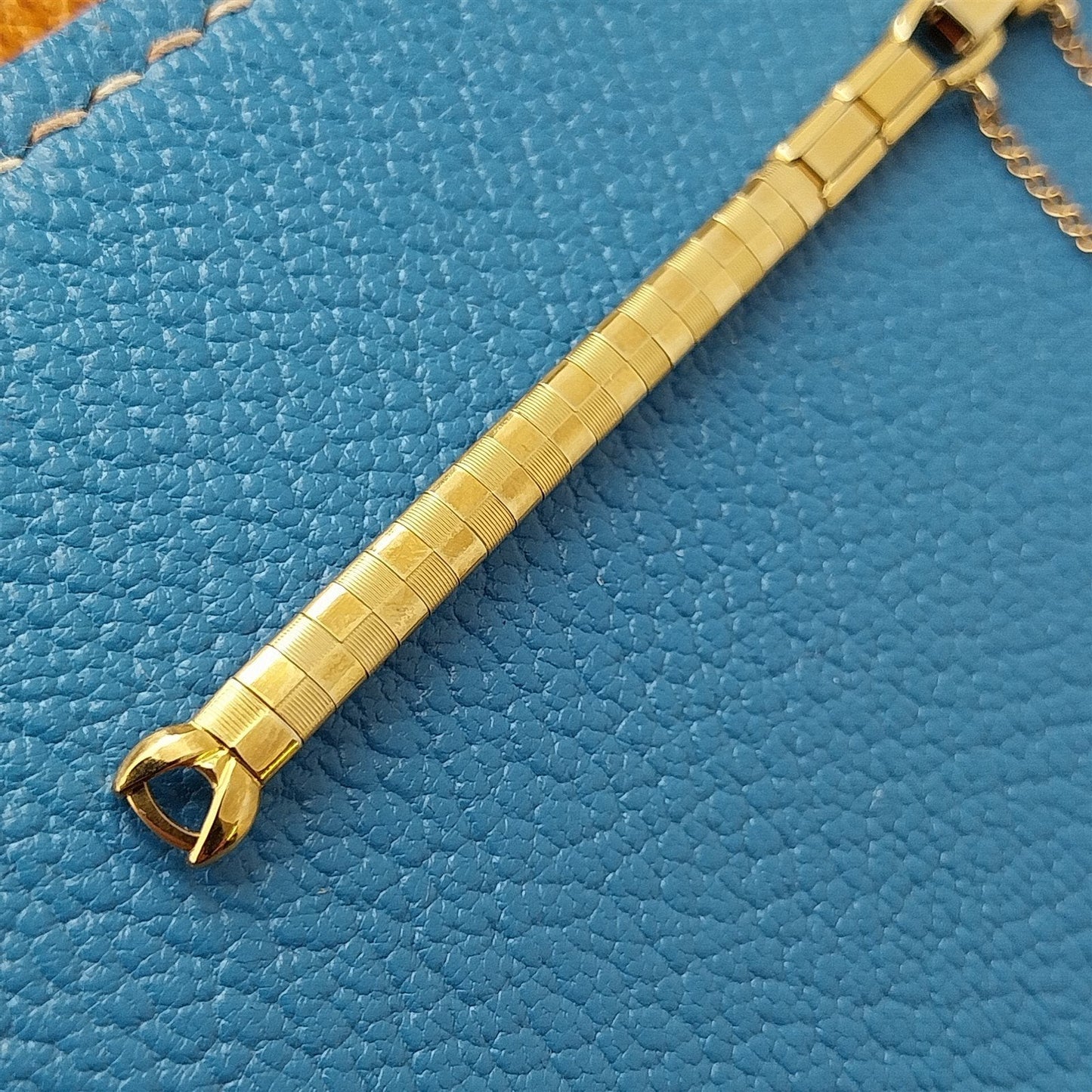 1970 Ladies Yellow 10k Gold-Filled Speidel Harlequin Unused Vintage Watch Band