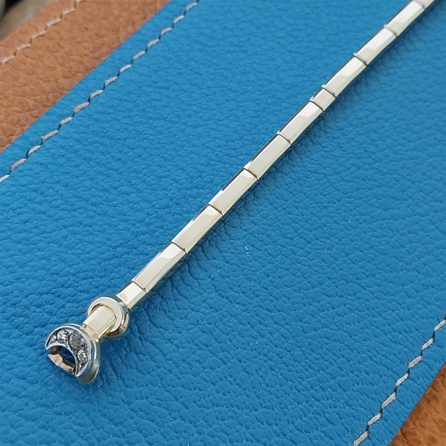 Yellow Gold-Fill & Rhinestone Ladies Single-Lug Speidel Vintage Watch Band