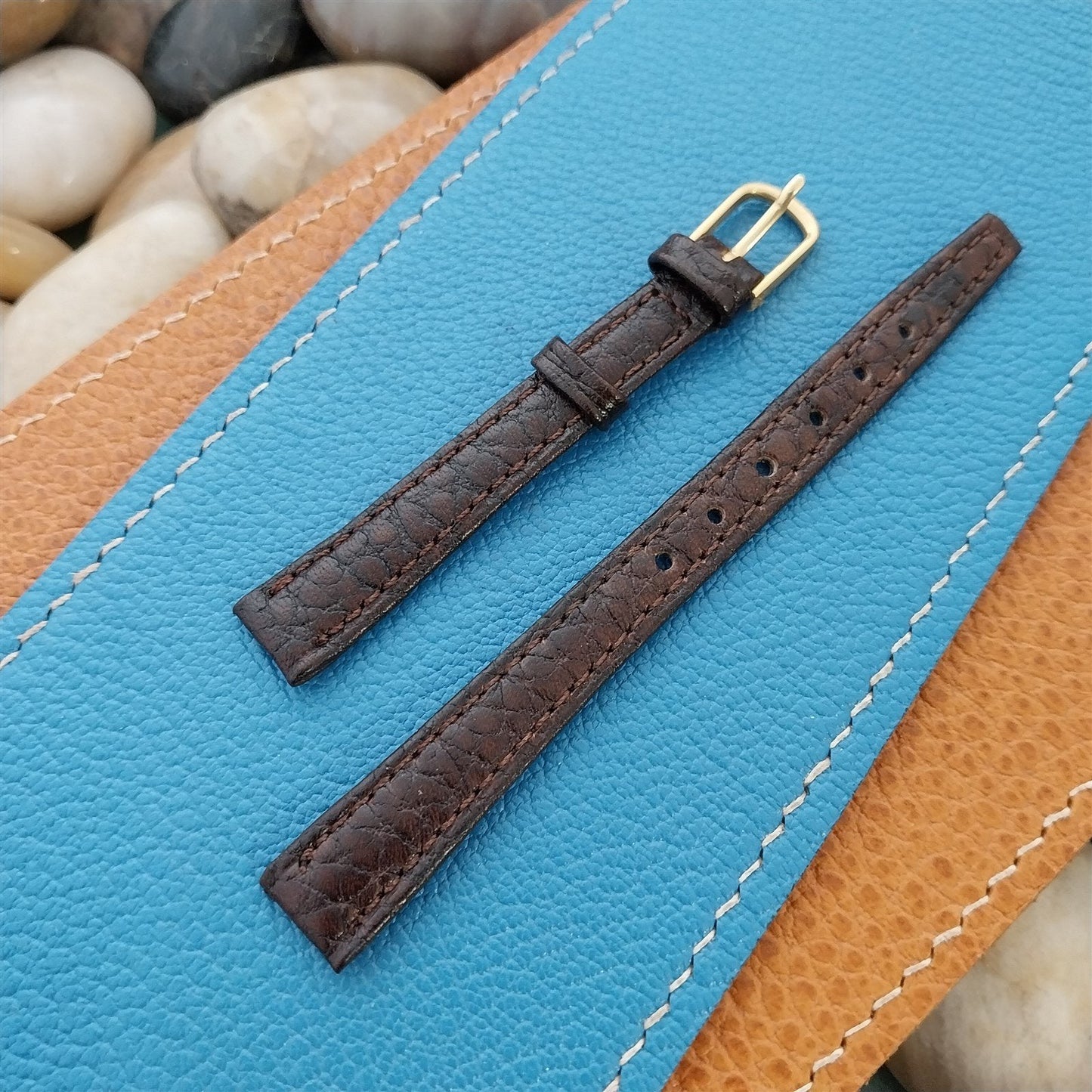 11mm Hadley Roma Brown Patina Leather Ladies nos Unused Vintage Watch Band