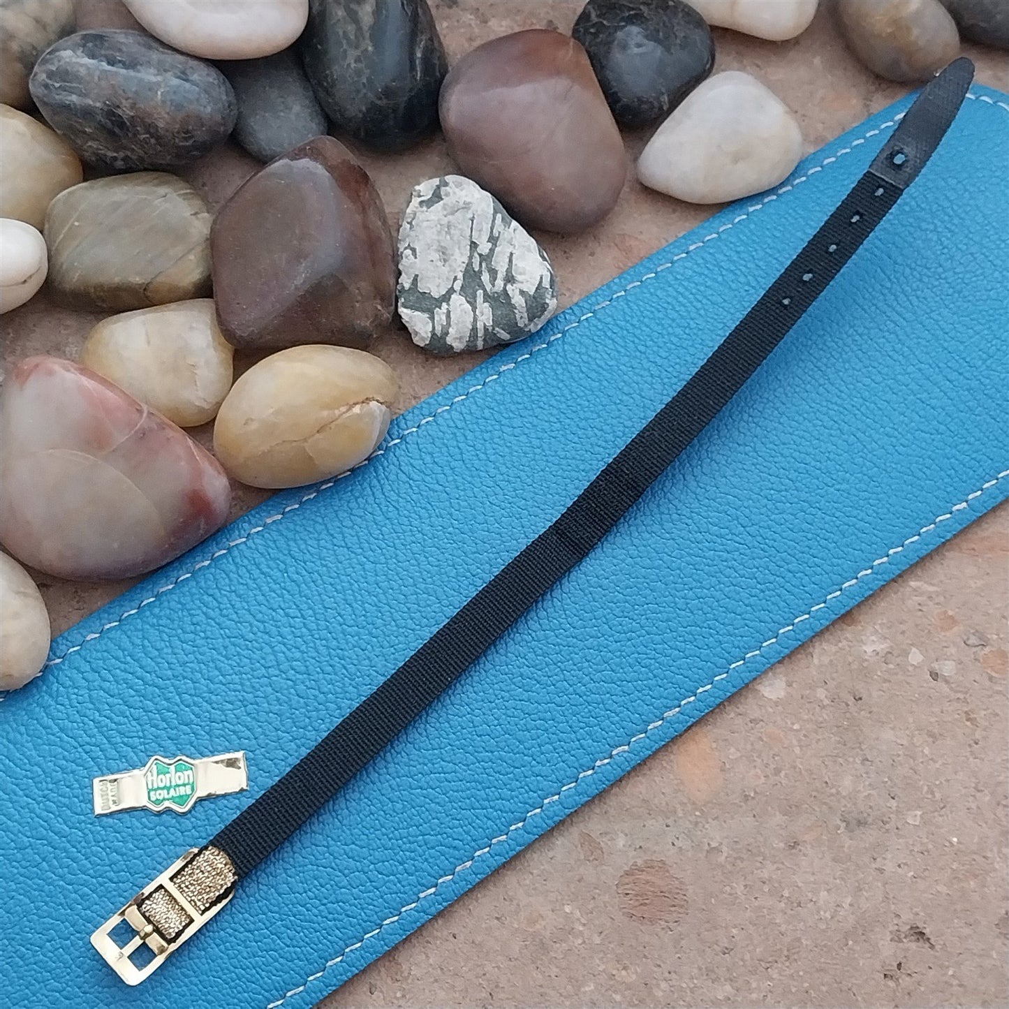 Vintage 8mm Horlon Gold Metallic Perlon Solaire Ladies Single Pass Watch Band