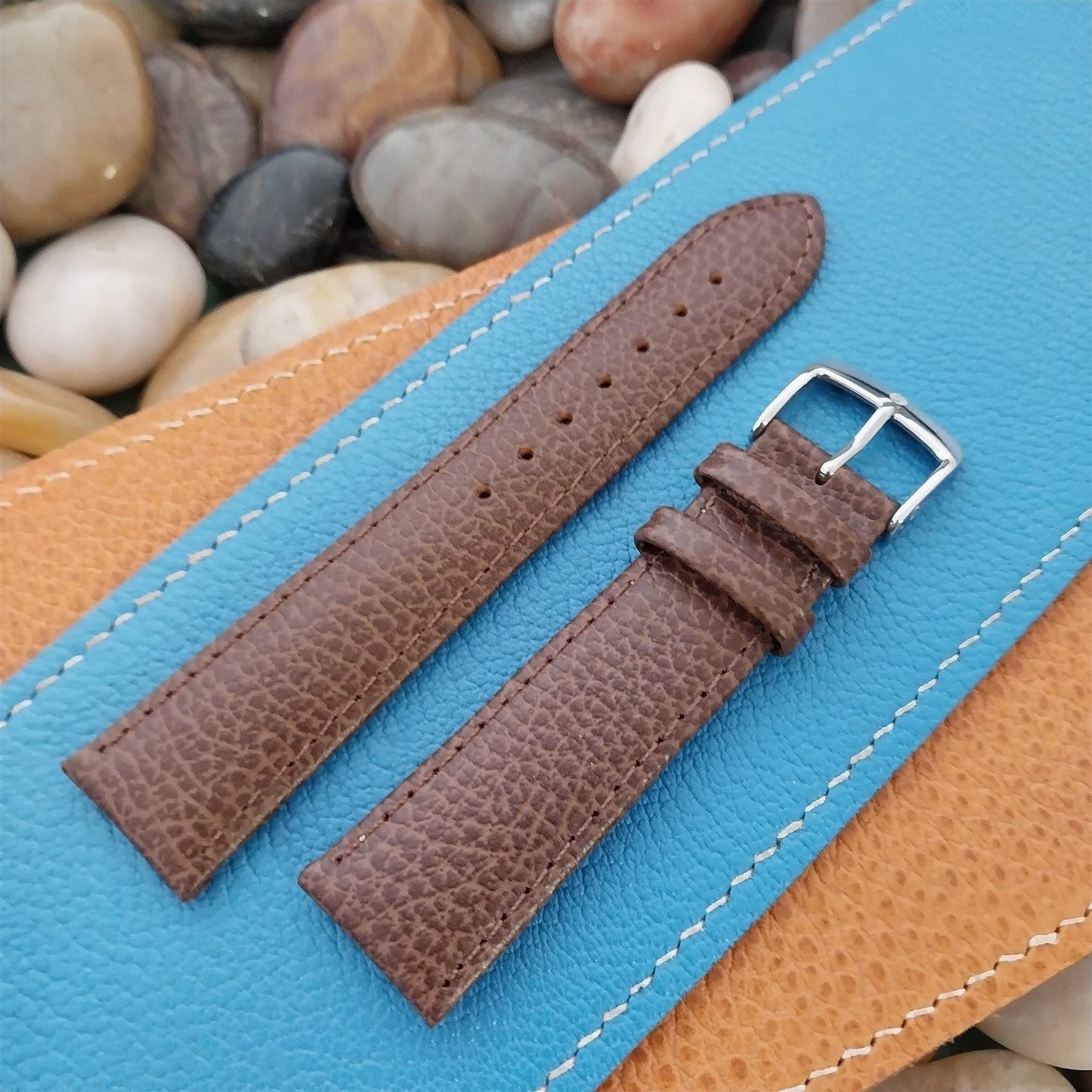 20mm Speidel Brown Textured Leather Tapered 20/18 Unused Watch Band