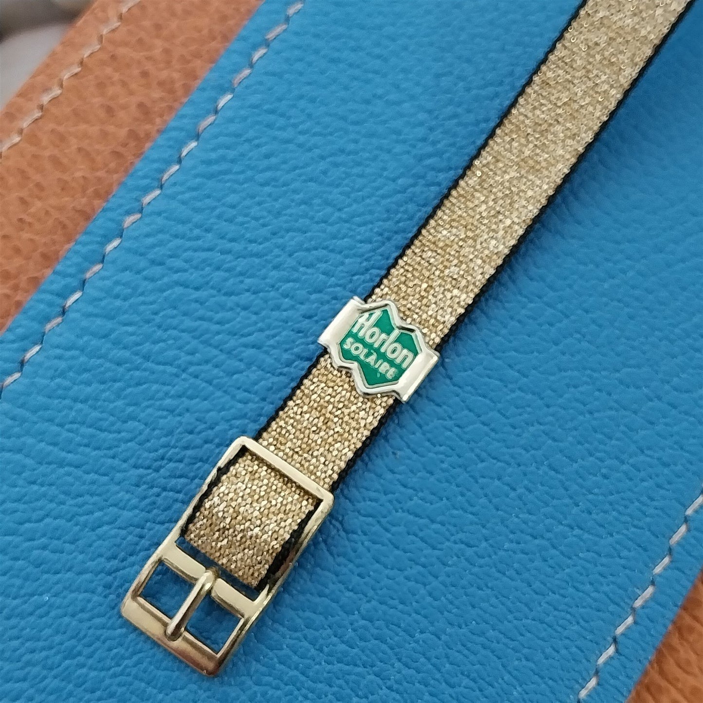 Vintage 10mm Horlon Gold Metallic Perlon Ladies Single Pass Unused Watch Band