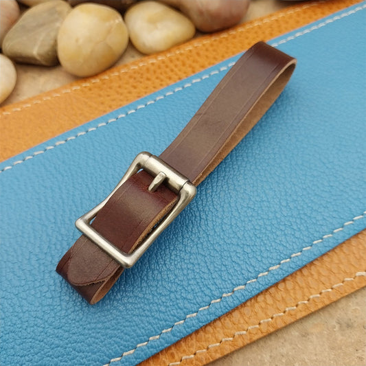 Shell Cordovan Leather Vintage Pocket Watch Fob Strap With Premium Solid Buckle