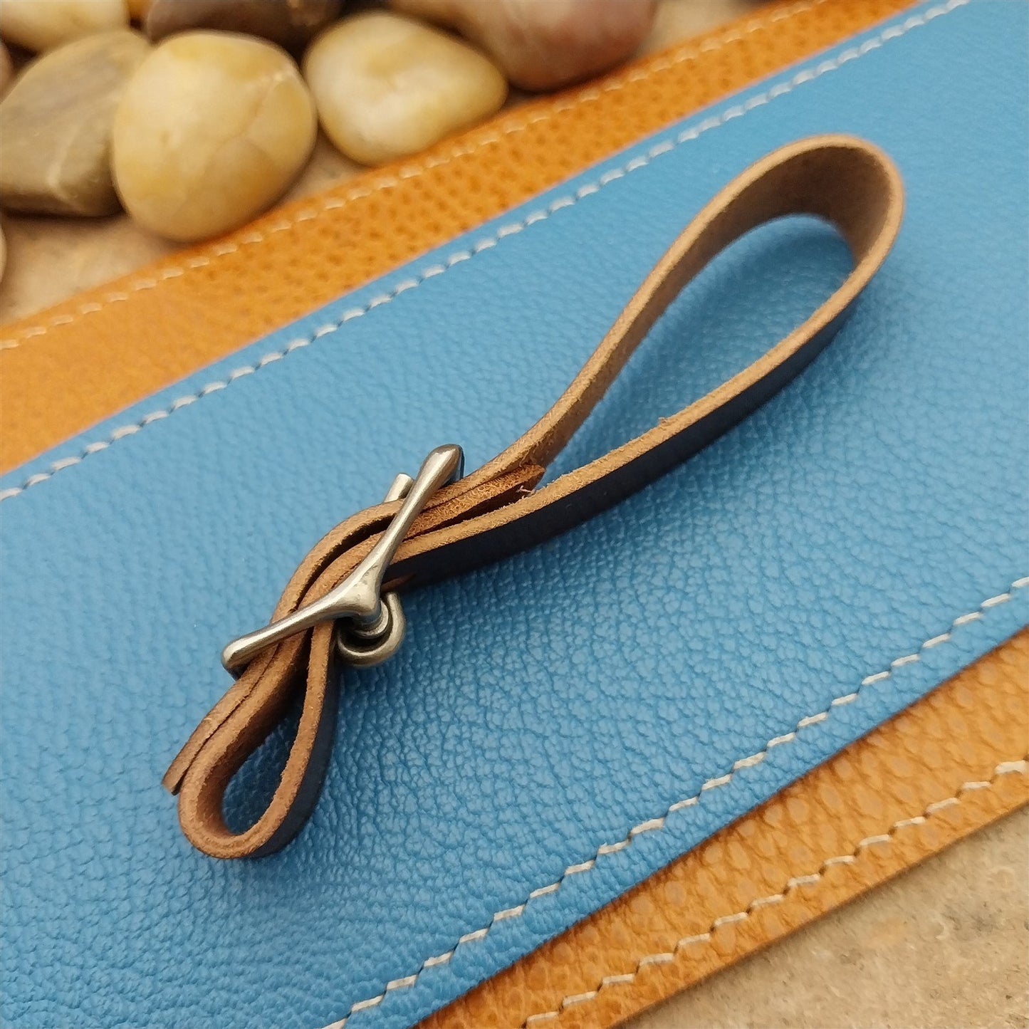 Shell Cordovan Leather Vintage Pocket Watch Fob Strap With Premium Solid Buckle