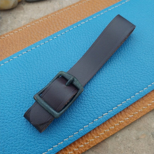 English Bridle Leather Vintage Pocket Watch Fob Strap With Antique Brass Buckle