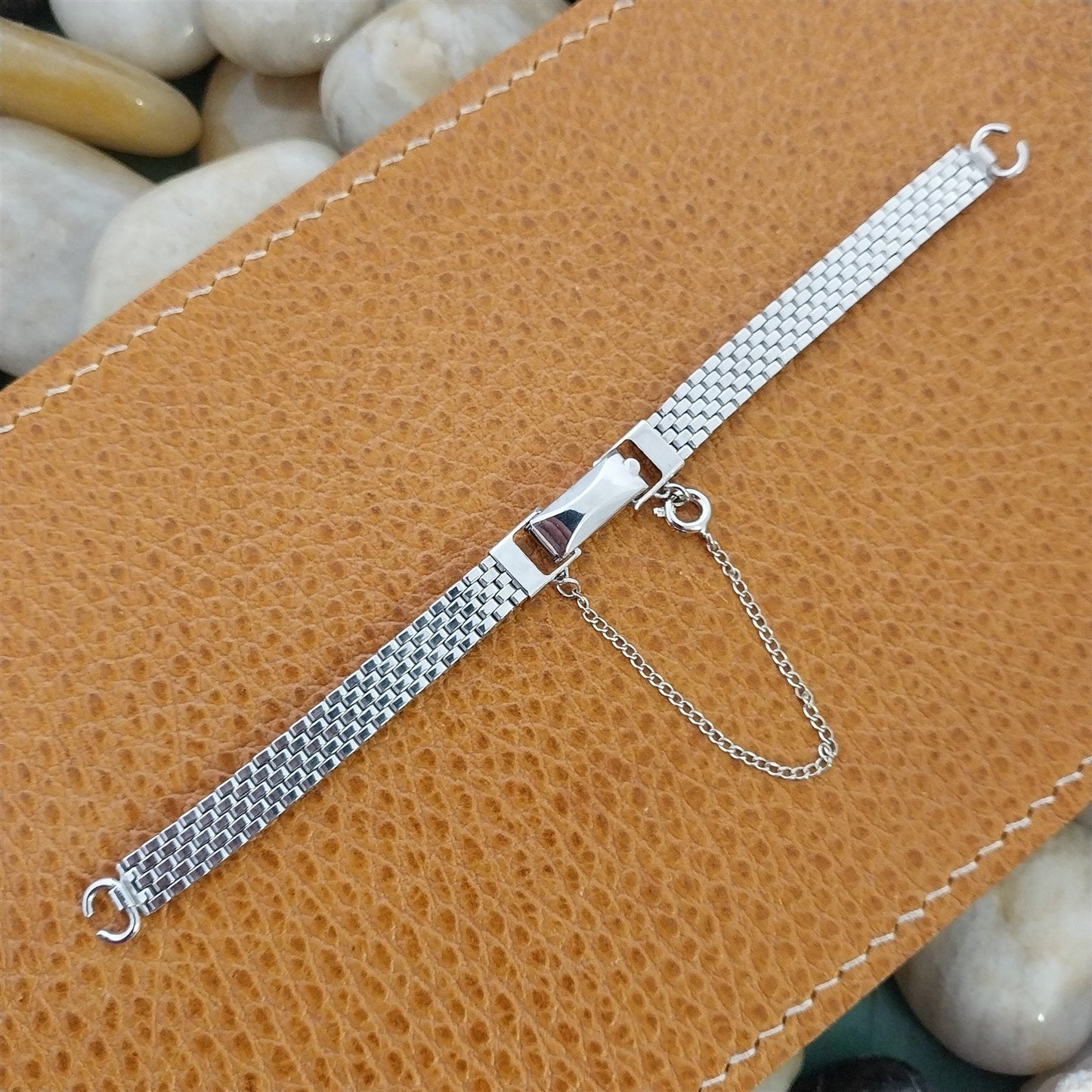 1950s Vintage Ladies Lenox 12k White Gold Filled Unused Cocktail Watch Bracelet