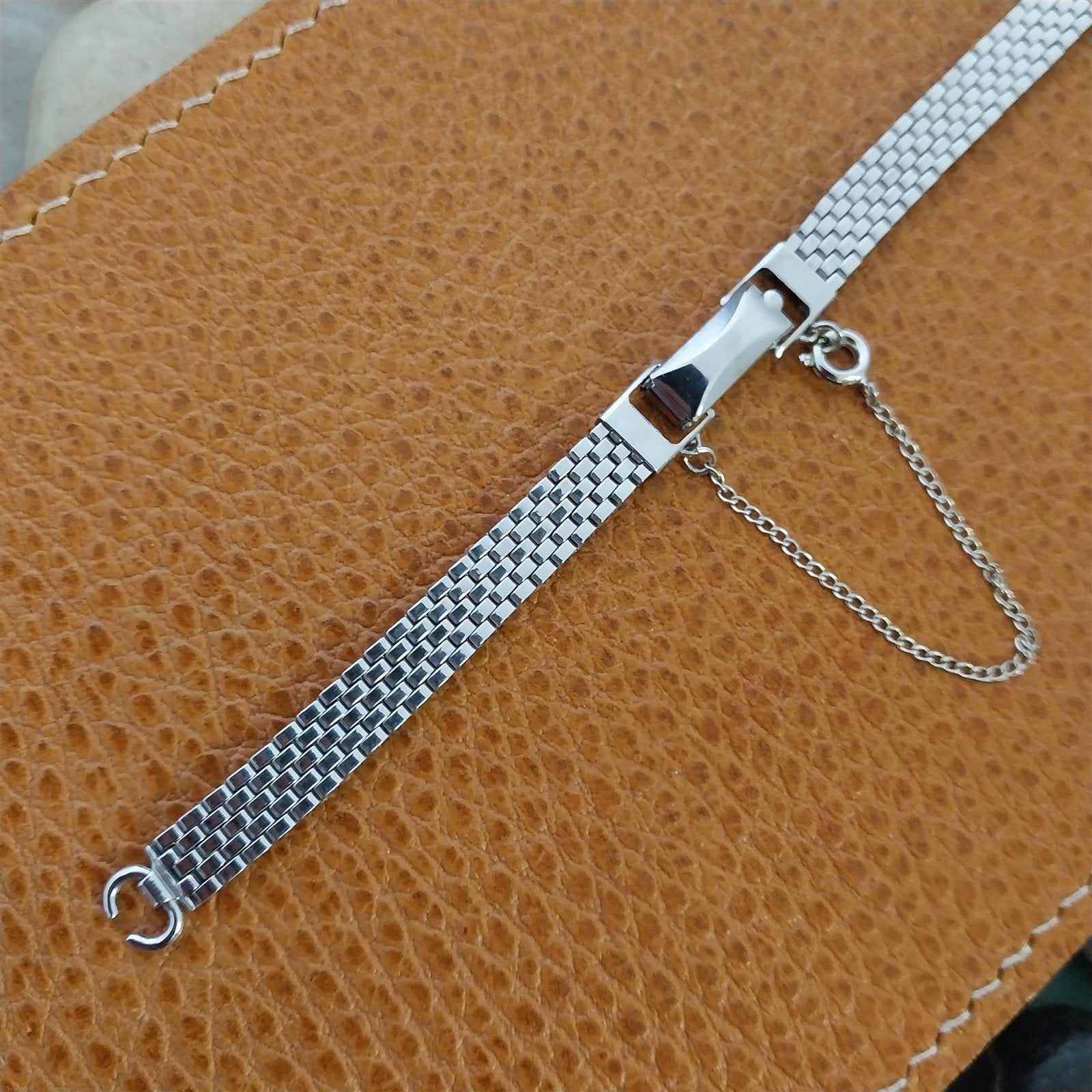 1950s Vintage Ladies Lenox 12k White Gold Filled Unused Cocktail Watch Bracelet