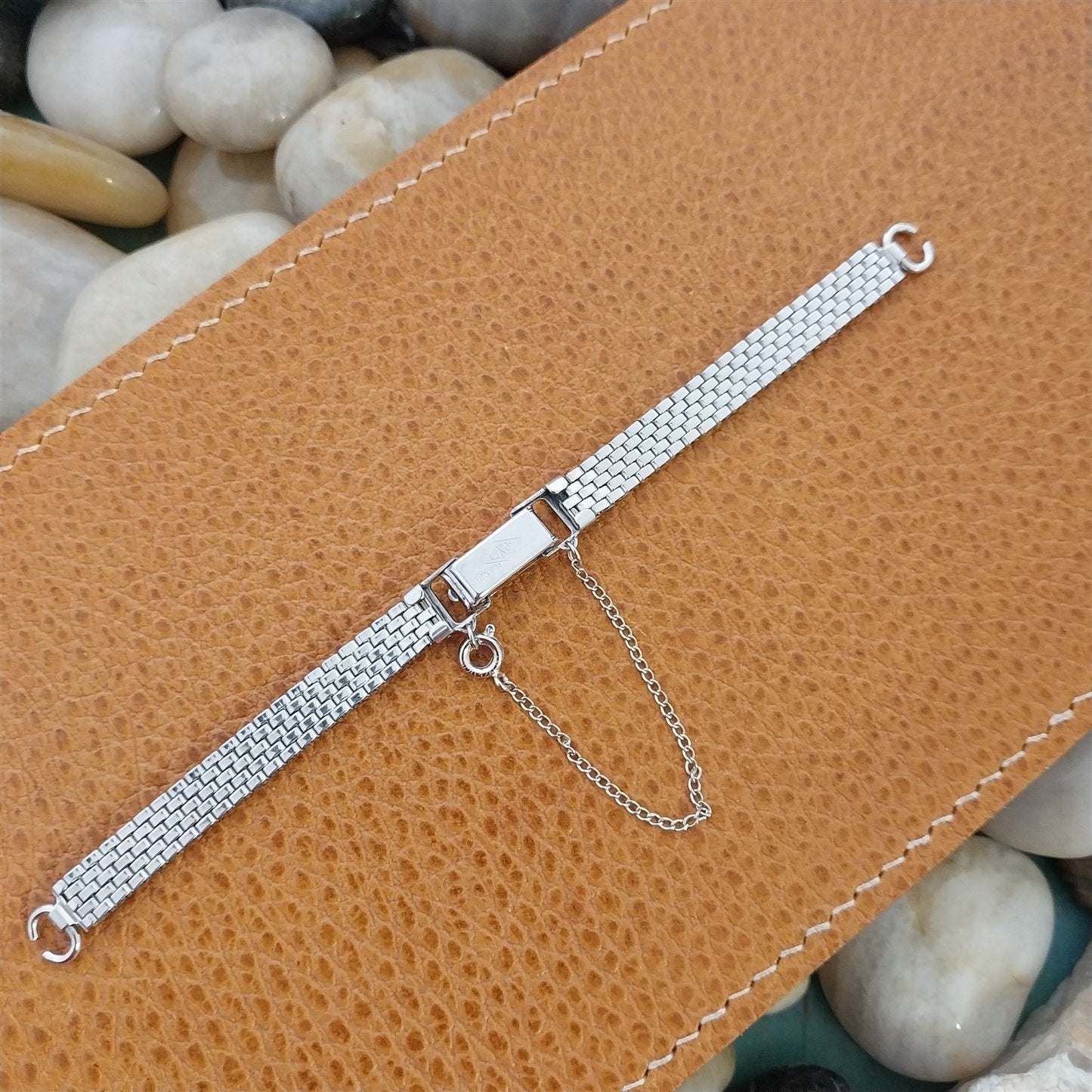 1950s Vintage Ladies Lenox 12k White Gold Filled Unused Cocktail Watch Bracelet
