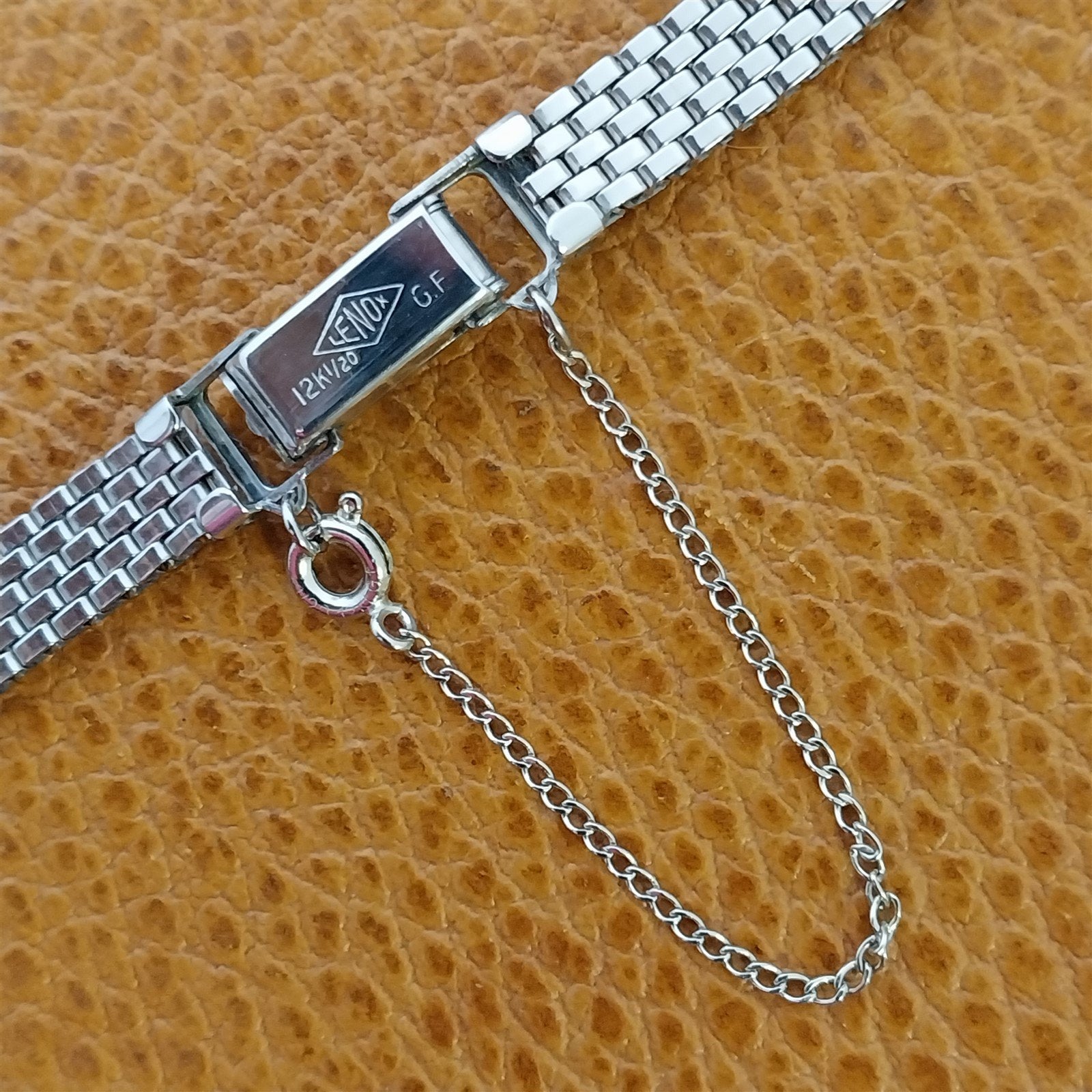 1950s Vintage Ladies Lenox 12k White Gold Filled Unused Cocktail Watch Bracelet