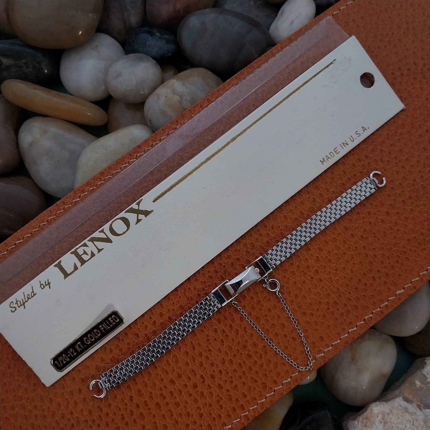 1950s Vintage Ladies Lenox 12k White Gold Filled Unused Cocktail Watch Bracelet