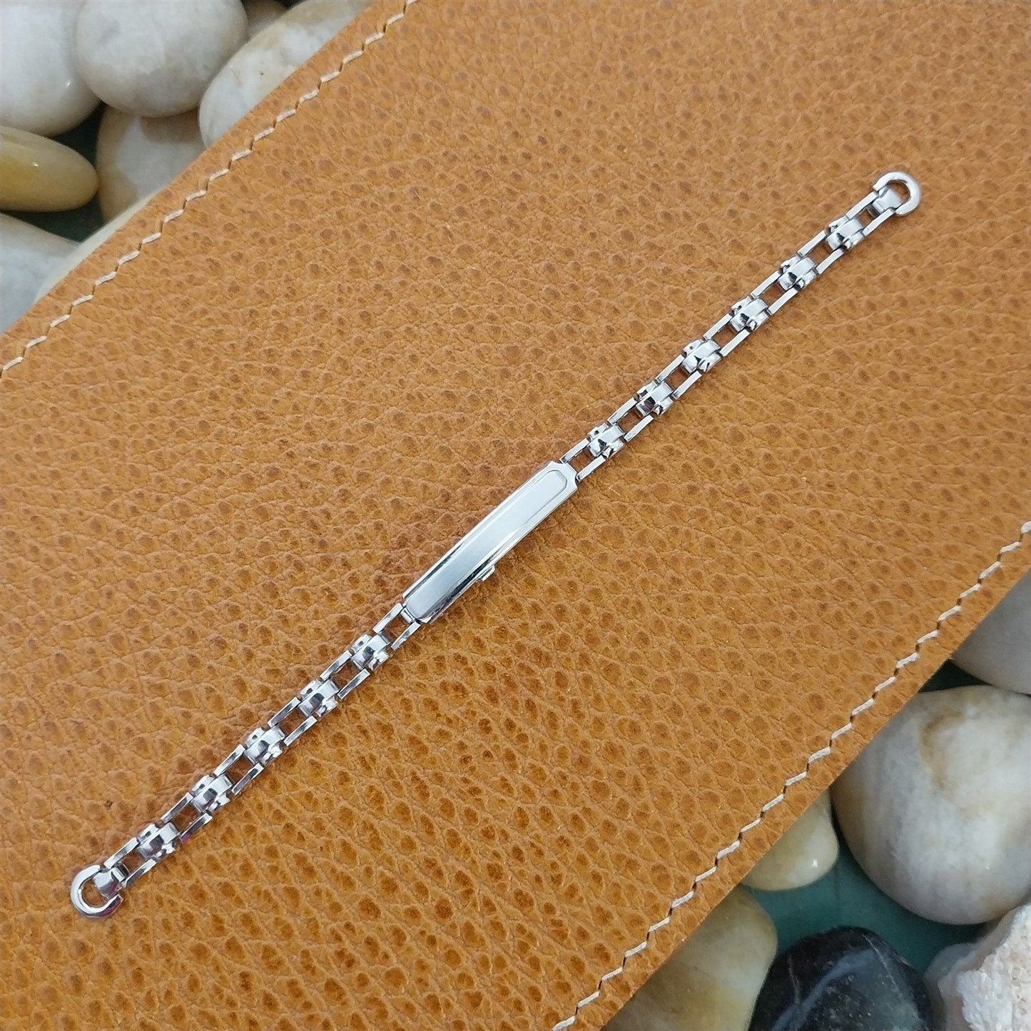 Vintage 12k White Gold Filled Ladies Kestenmade Adjustable 1940s Watch Bracelet