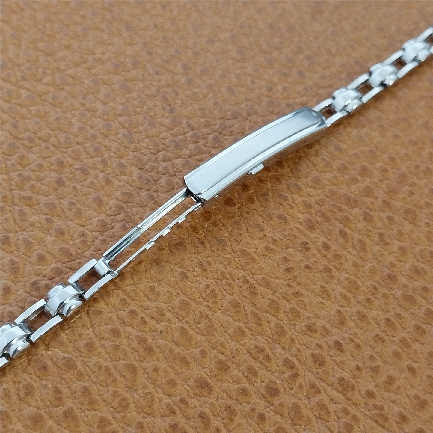 Vintage 12k White Gold Filled Ladies Kestenmade Adjustable 1940s Watch Bracelet