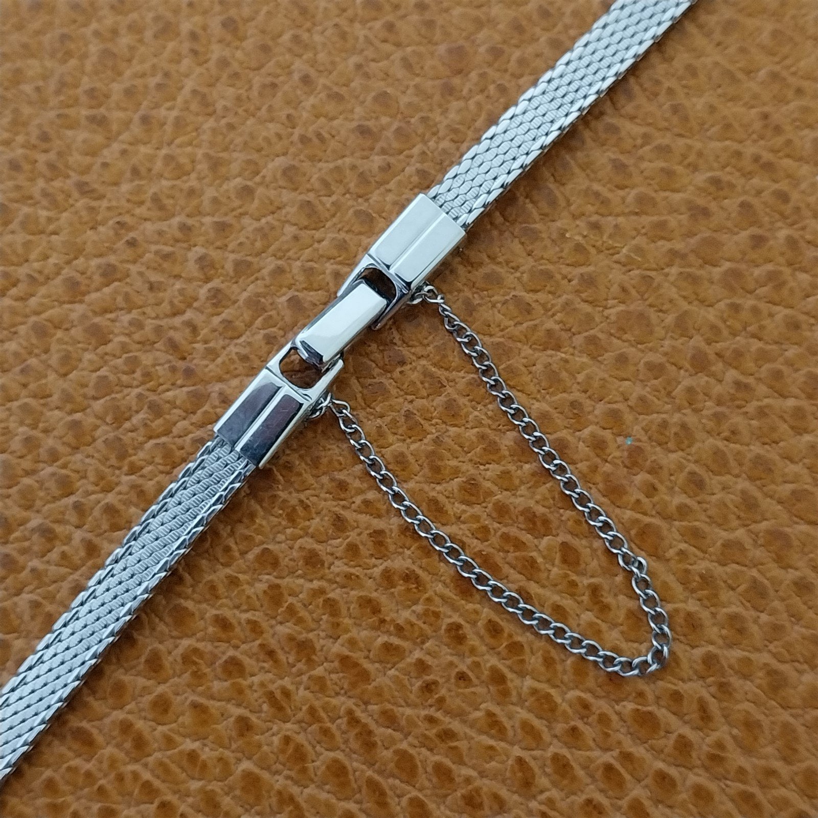 Vintage 10K White Gold-Filled Mesh Ladies Kestenmade 1960s Cocktail Watch Band