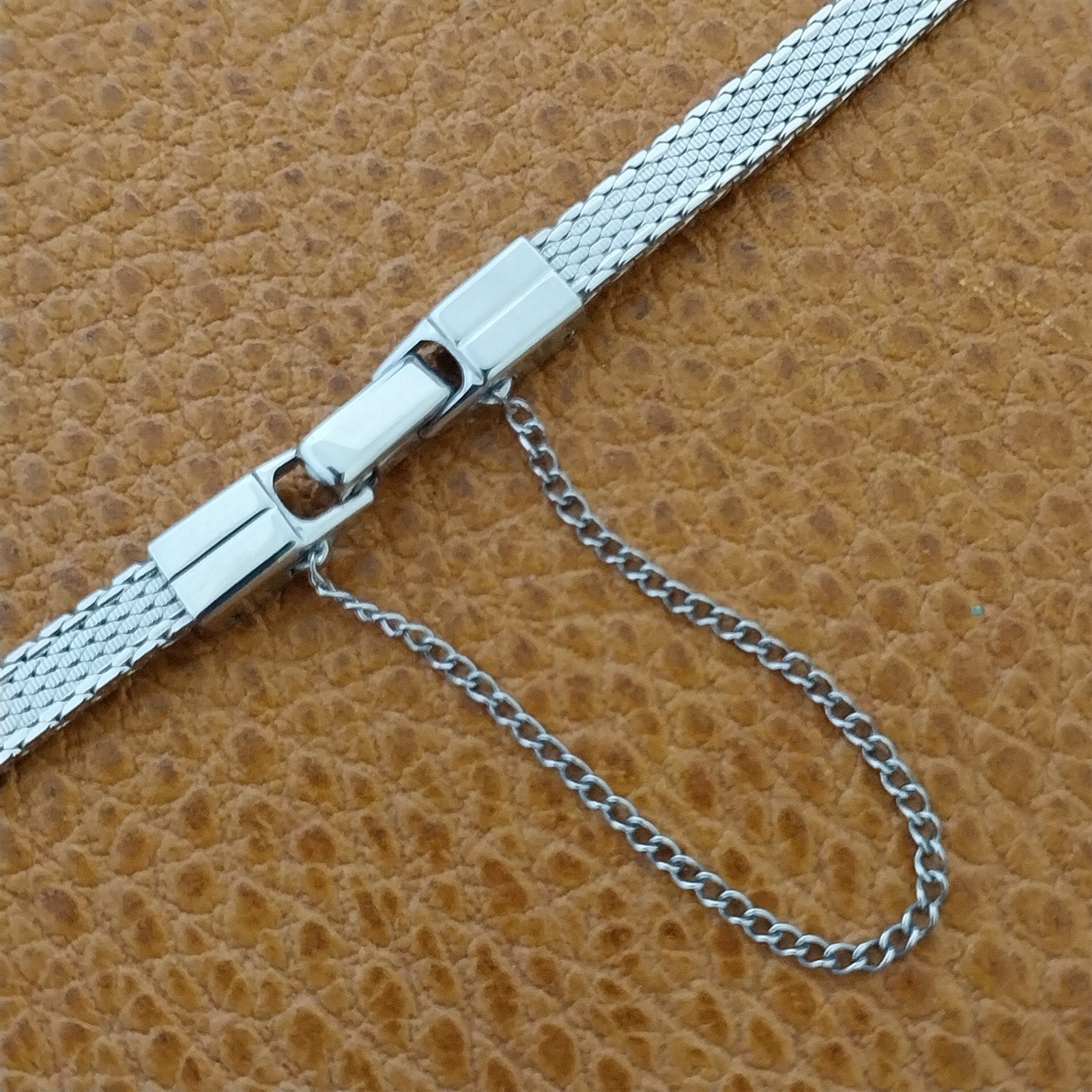 Vintage 10K White Gold-Filled Mesh Ladies Kestenmade 1960s Cocktail Watch Band