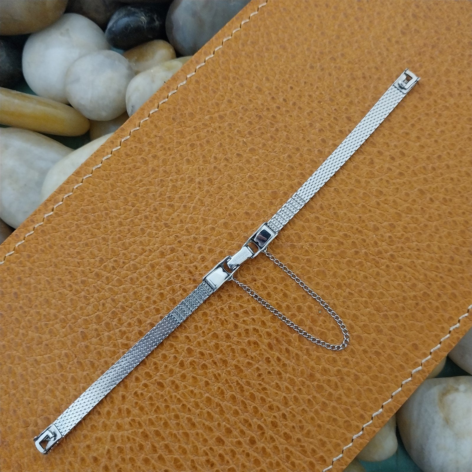 Vintage 10K White Gold-Filled Mesh Ladies Kestenmade 1960s Cocktail Watch Band