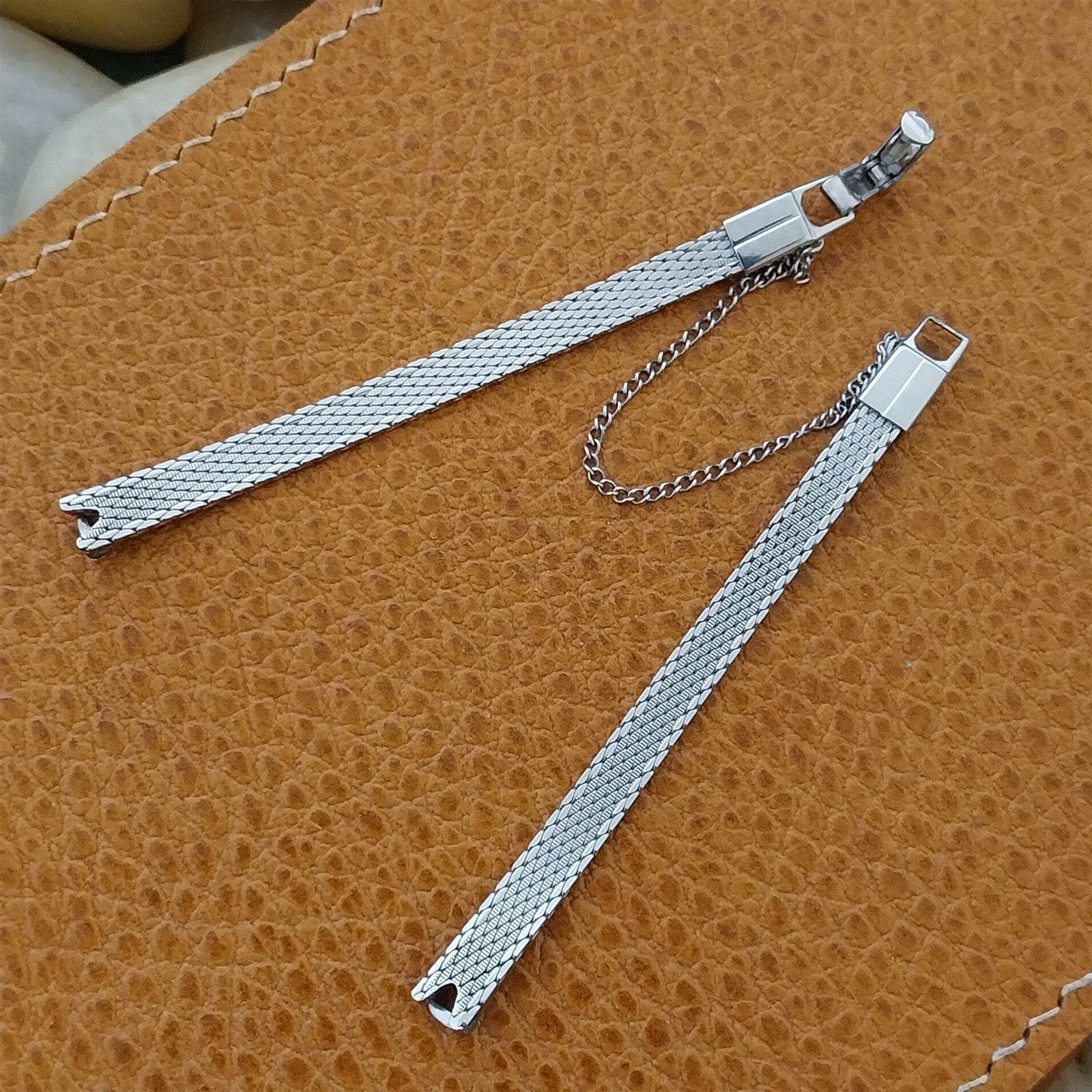 Vintage 10K White Gold-Filled Mesh Ladies Kestenmade 1960s Cocktail Watch Band