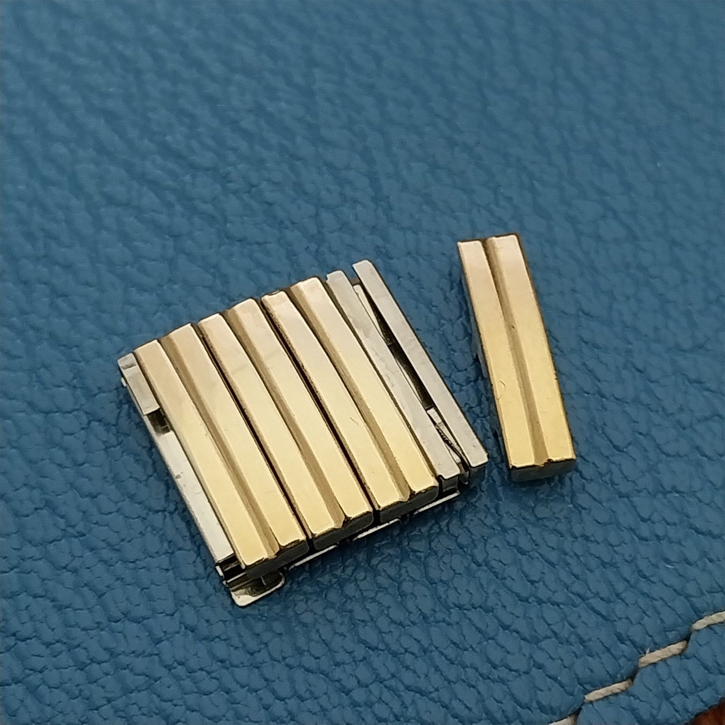 4 Unused Speidel Twistoflex Linesman Yellow Gold-Filled Vintage Watch Band Links