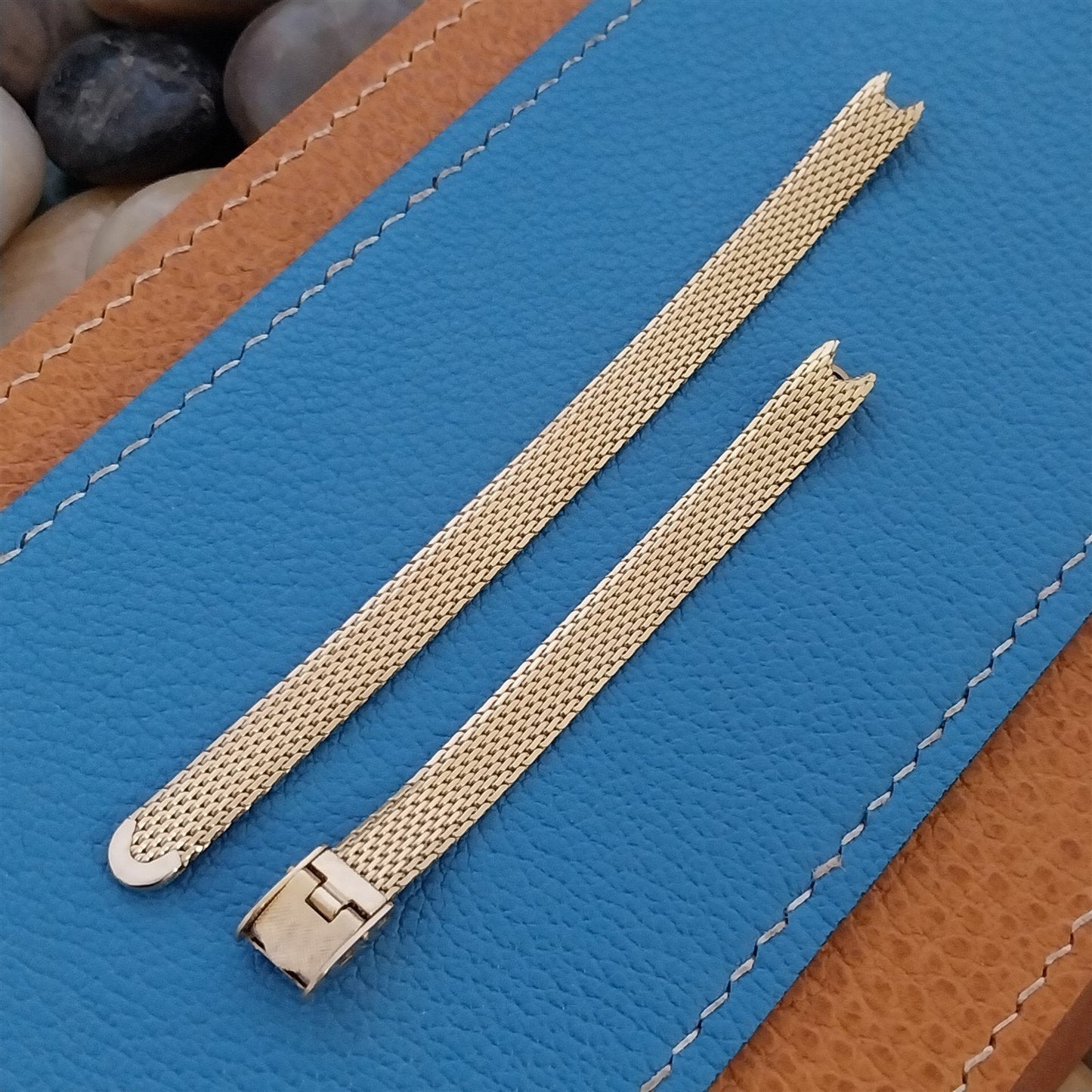 Vintage Ladies 10k Yellow Gold-Filled Mesh Bru-Mer Unused 1960s Watch Band