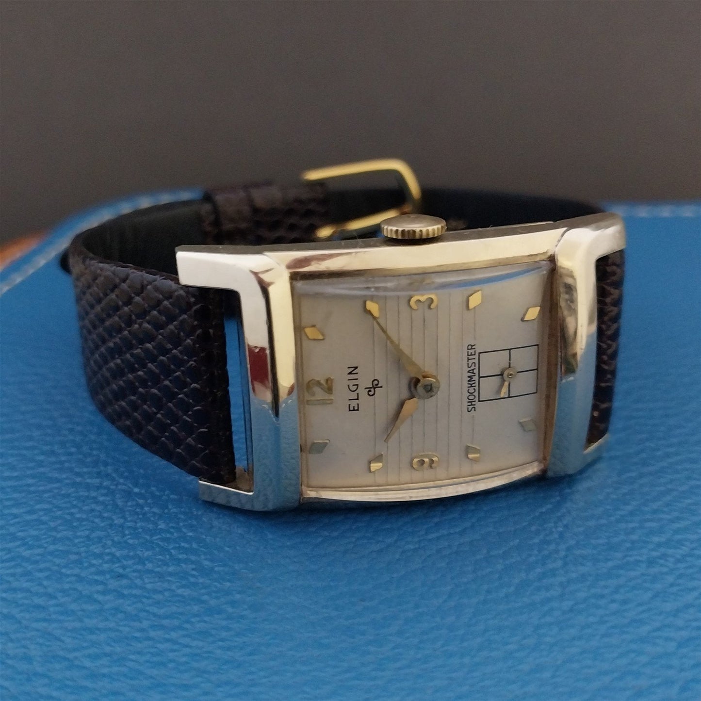 1950s Elgin 21j 14k Gold-Filled MCM Tank Vintage Watch