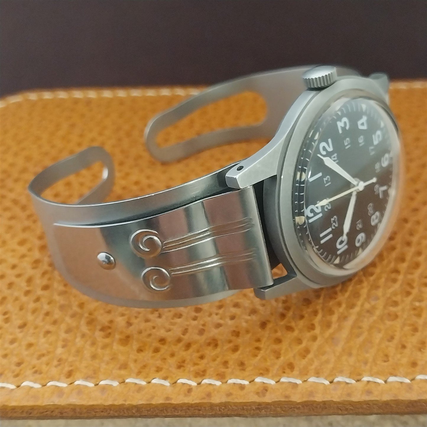 17mm 16mm Don Juan Guardsman Deco Stainless Steel Cuff Large Field Watch Band
