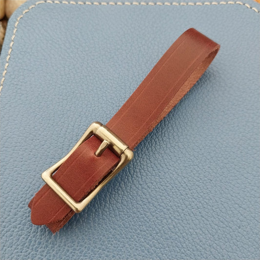 Plum Buttero Leather Vintage Pocket Watch Fob Strap With Premium Solid Buckle