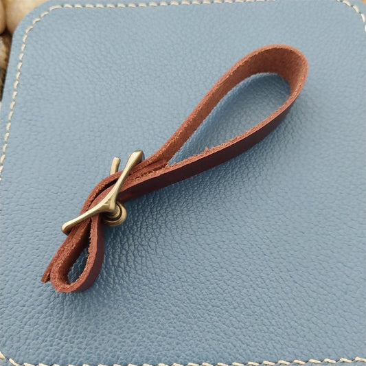 Plum Buttero Leather Vintage Pocket Watch Fob Strap With Premium Solid Buckle