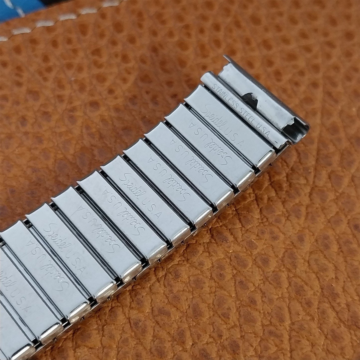1970s Vintage Stainless Steel Speidel Thunderbird 16mm Unused Watch Band