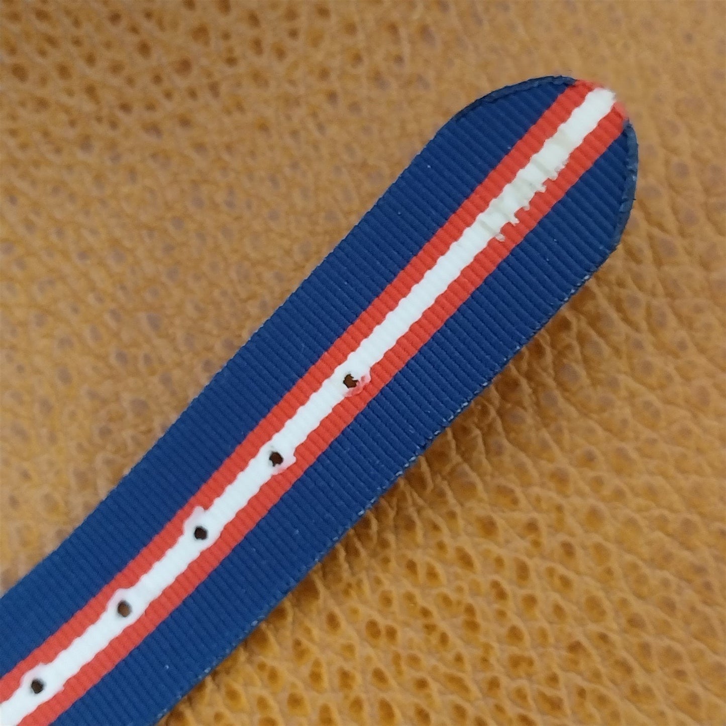 Vintage 18mm Red White & Blue Italian Perlon Single Pass 1960s Classic Watch Band