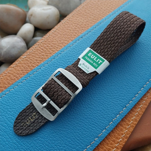 20mm Braided Perlon Melange Brown & Copper Eulit 1960s Unused Vintage Watch Band