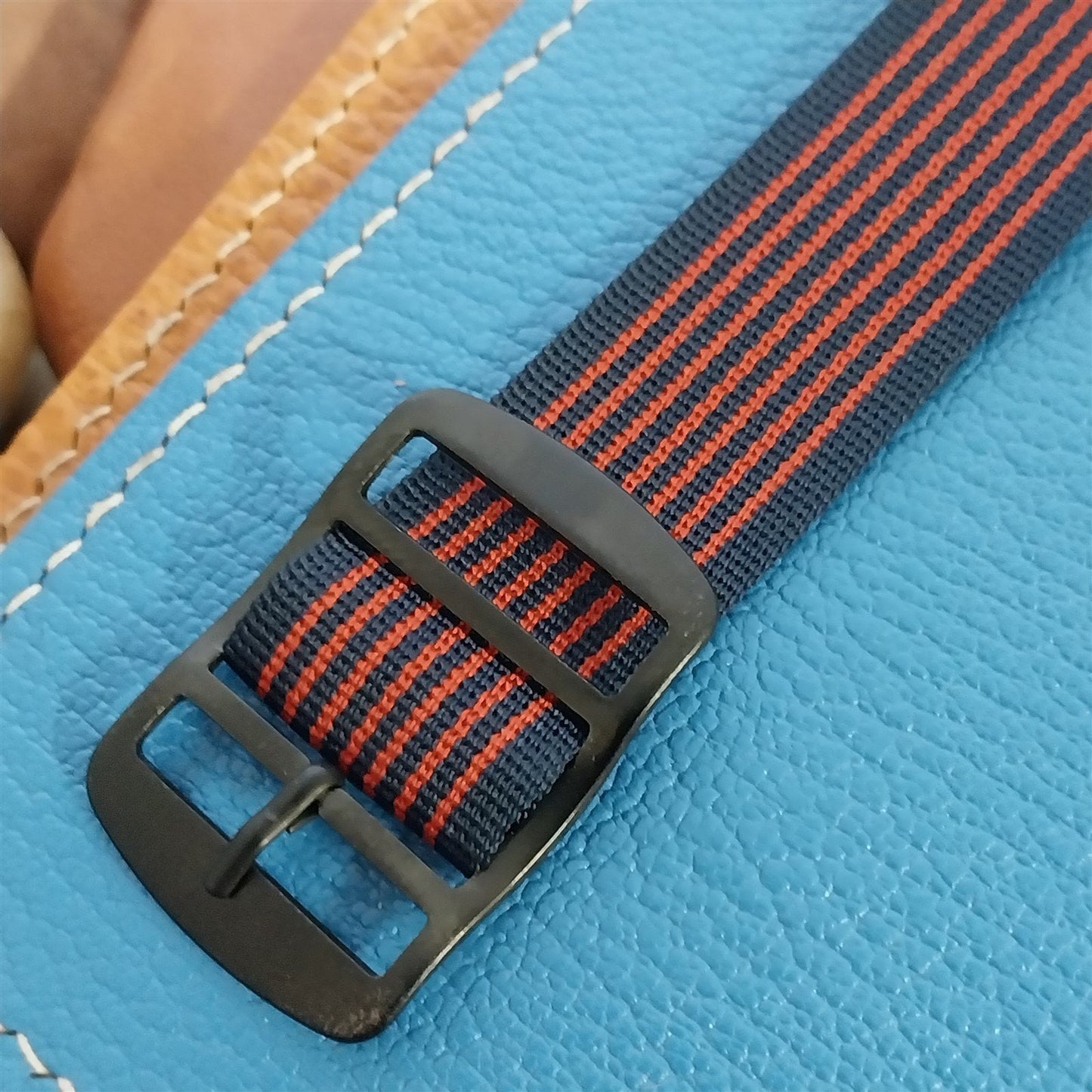 Vintage 20mm Striped Perlon Perulit Classic Single Pass 1960s Unused Watch Band