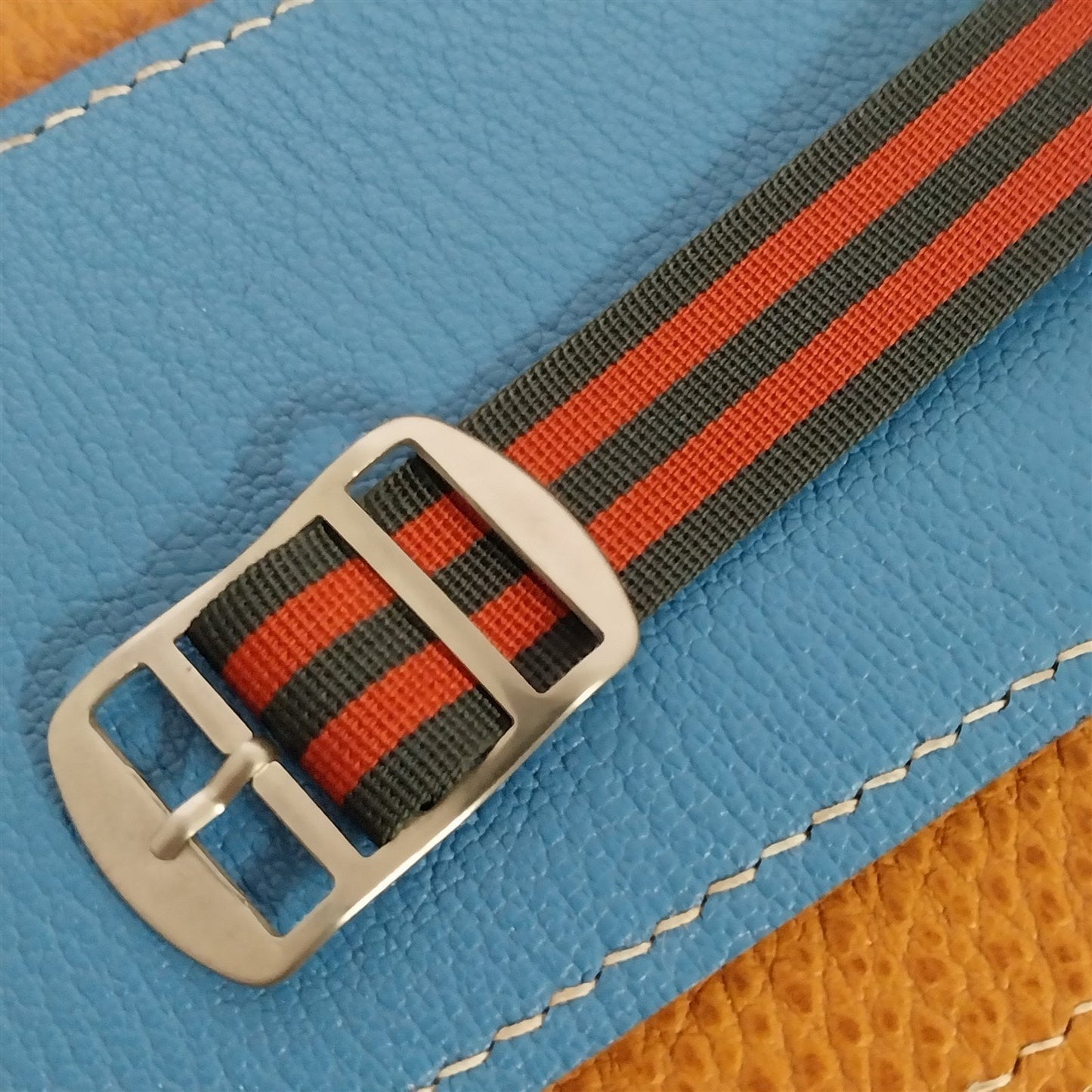 Vintage 18mm Striped Perlon Classic 1960s Single Pass Unused Watch Band