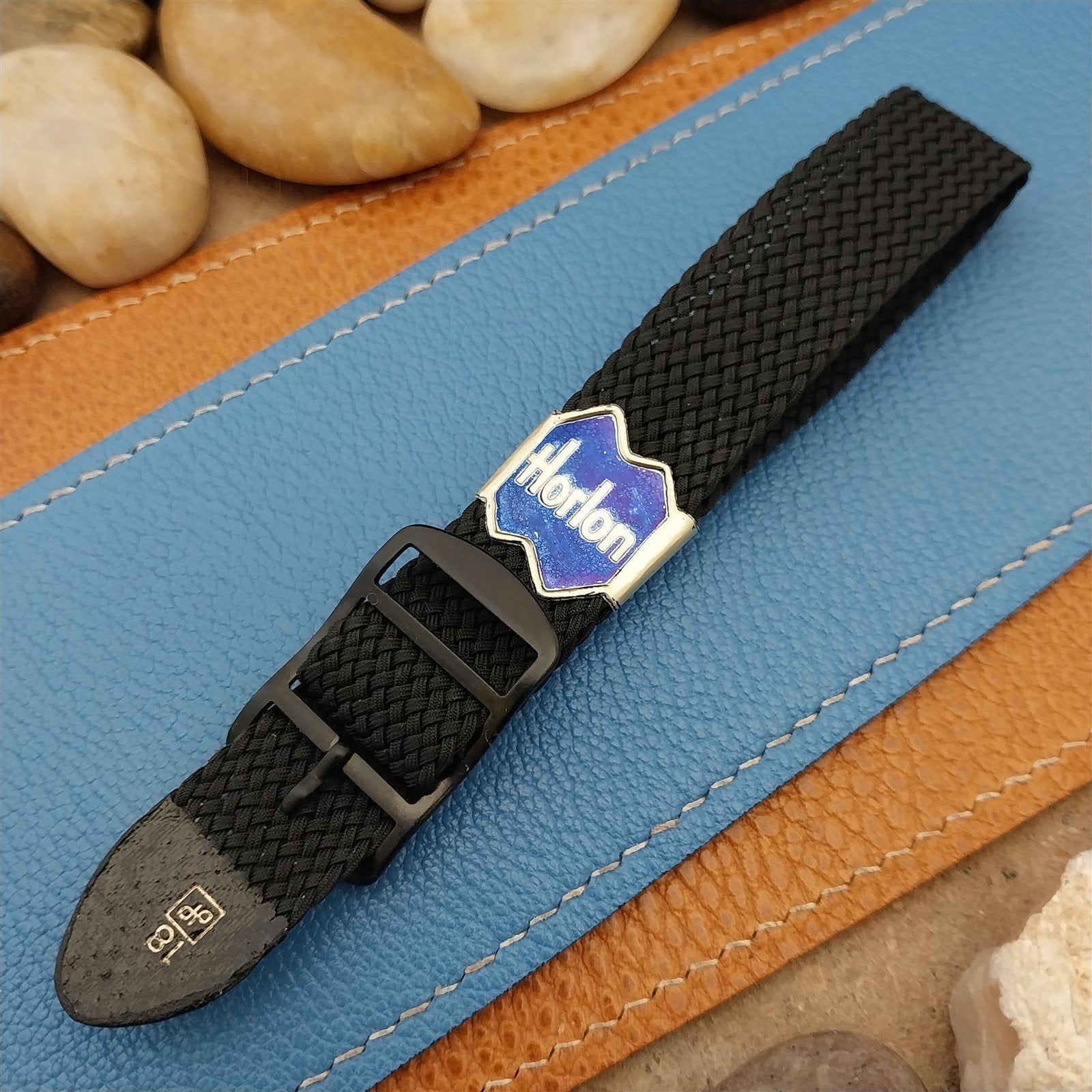 Vintage 18mm Black Braided Perlon Classic Single Pass Unused 1960s Watch Band