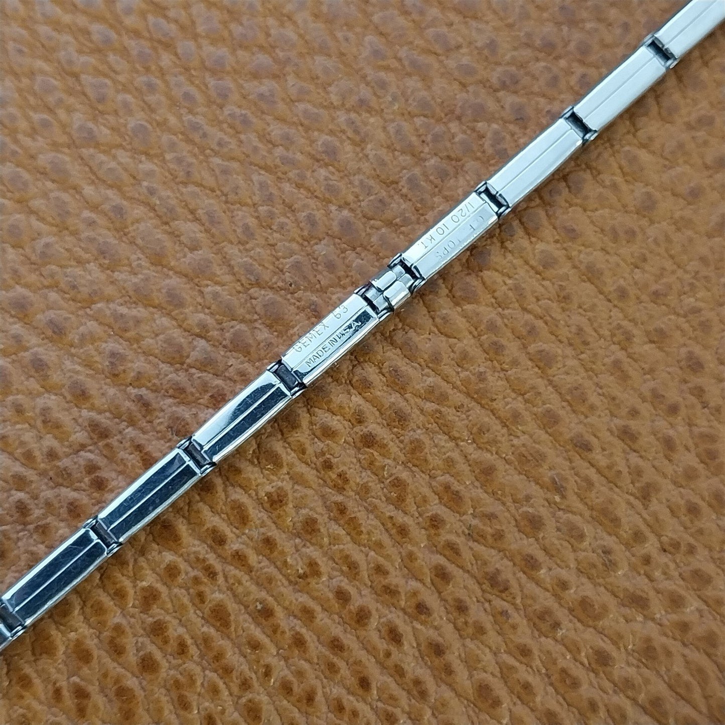 Vintage 1963 Gemex USA 10k White Gold Filled Ladies Unused Cocktail Watch Band