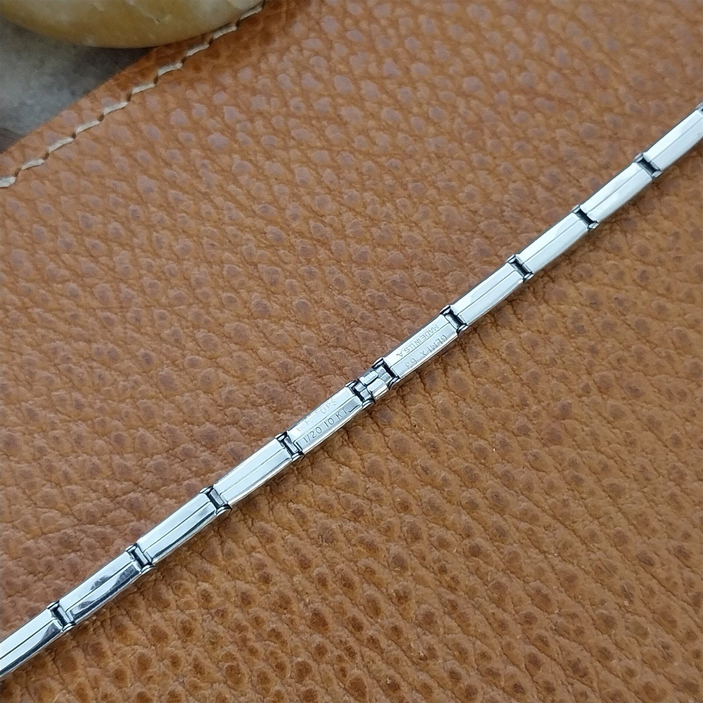 Vintage 1963 Gemex USA 10k White Gold Filled Ladies Unused Cocktail Watch Band