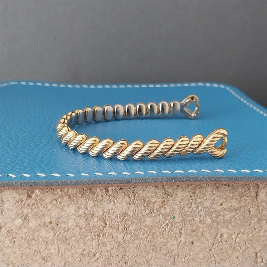 Vintage 1950s Speidel Golden Chord MCM Cocktail Watch Band Yellow Gold-Filled