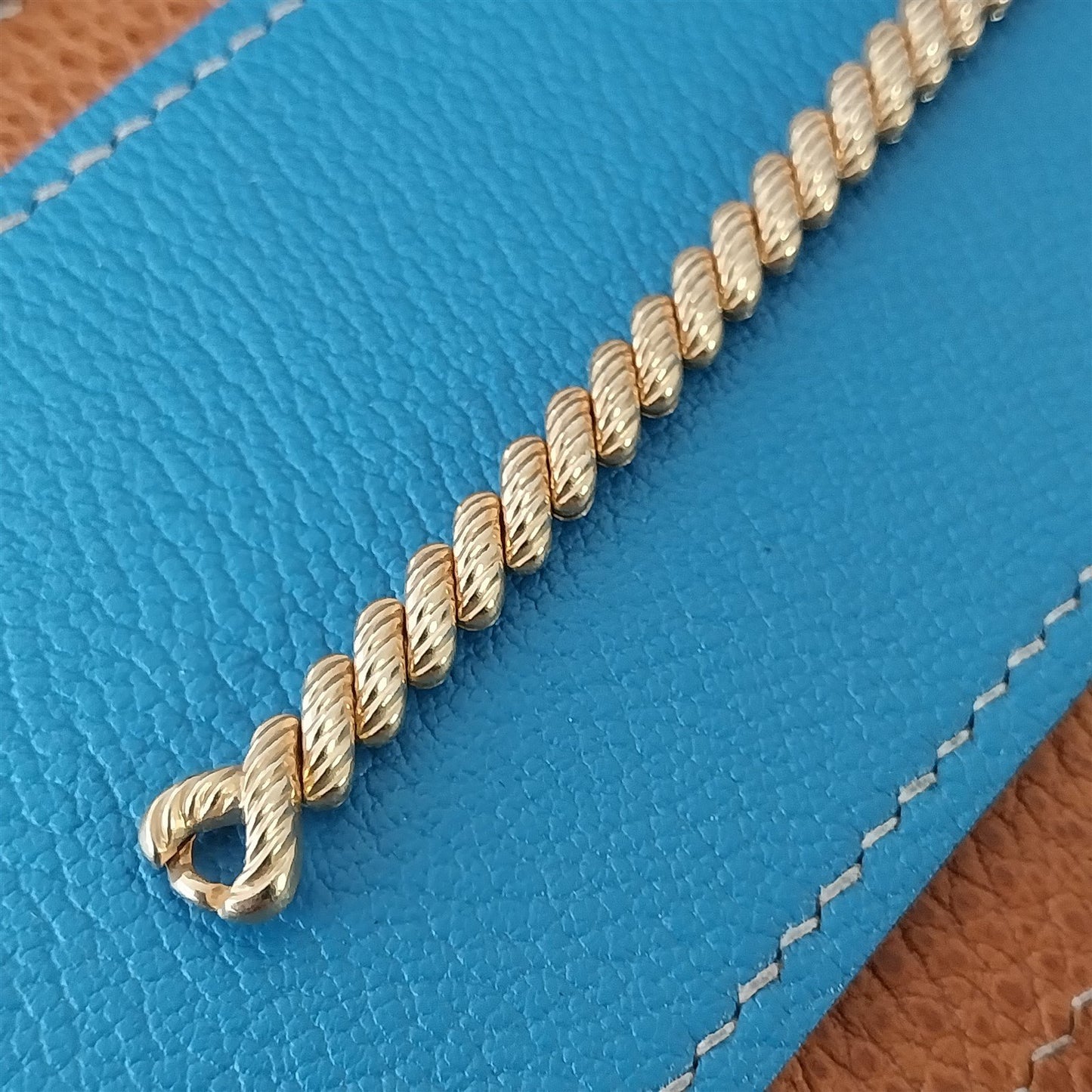 Vintage 1950s Speidel Golden Chord MCM Cocktail Watch Band Yellow Gold-Filled