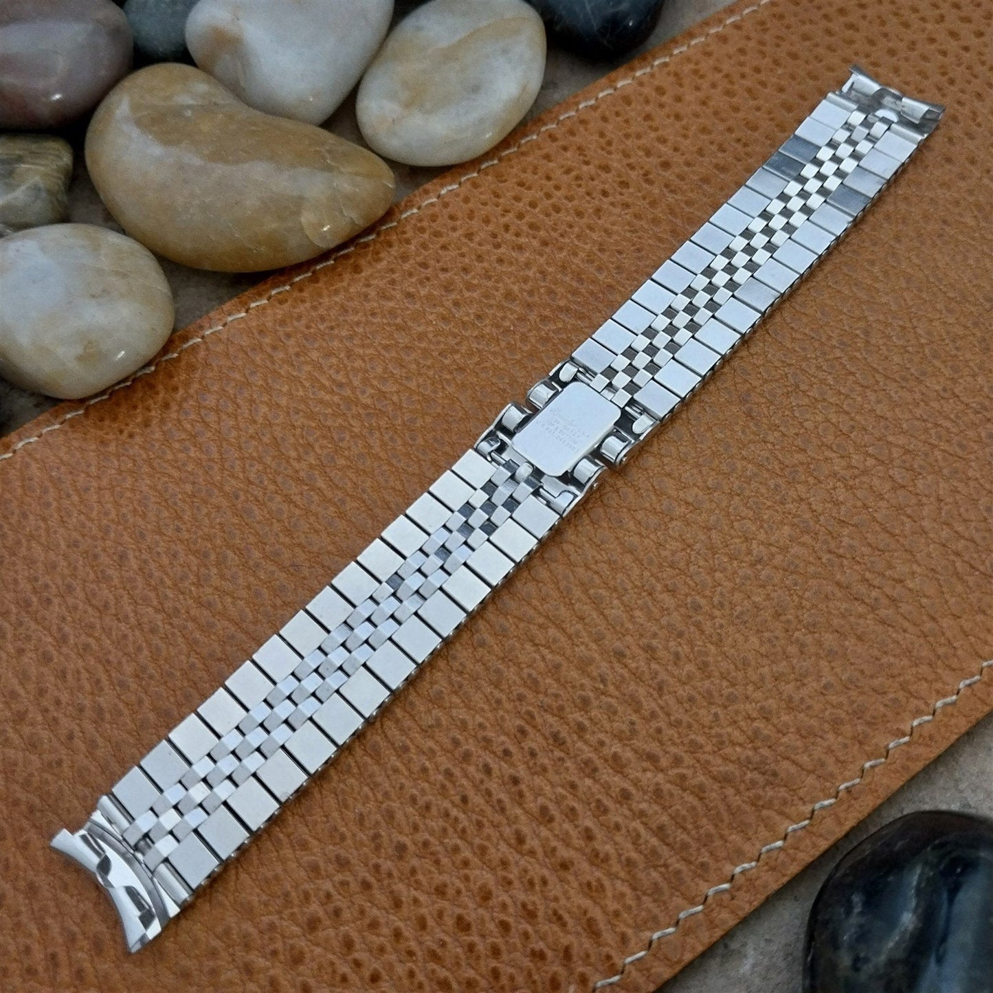 Vintage 1950s White Gold-Filled Long Brick Link Kreisler 5/8" Unused Watch Band