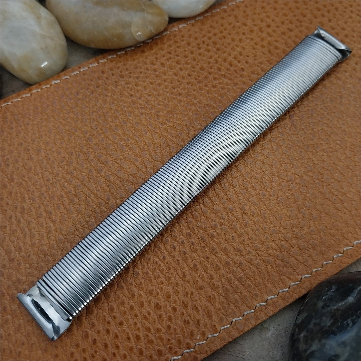 Vintage 1940s 5/8" Stainless Steel Perfection Slinky Stretch Unused Watch Band