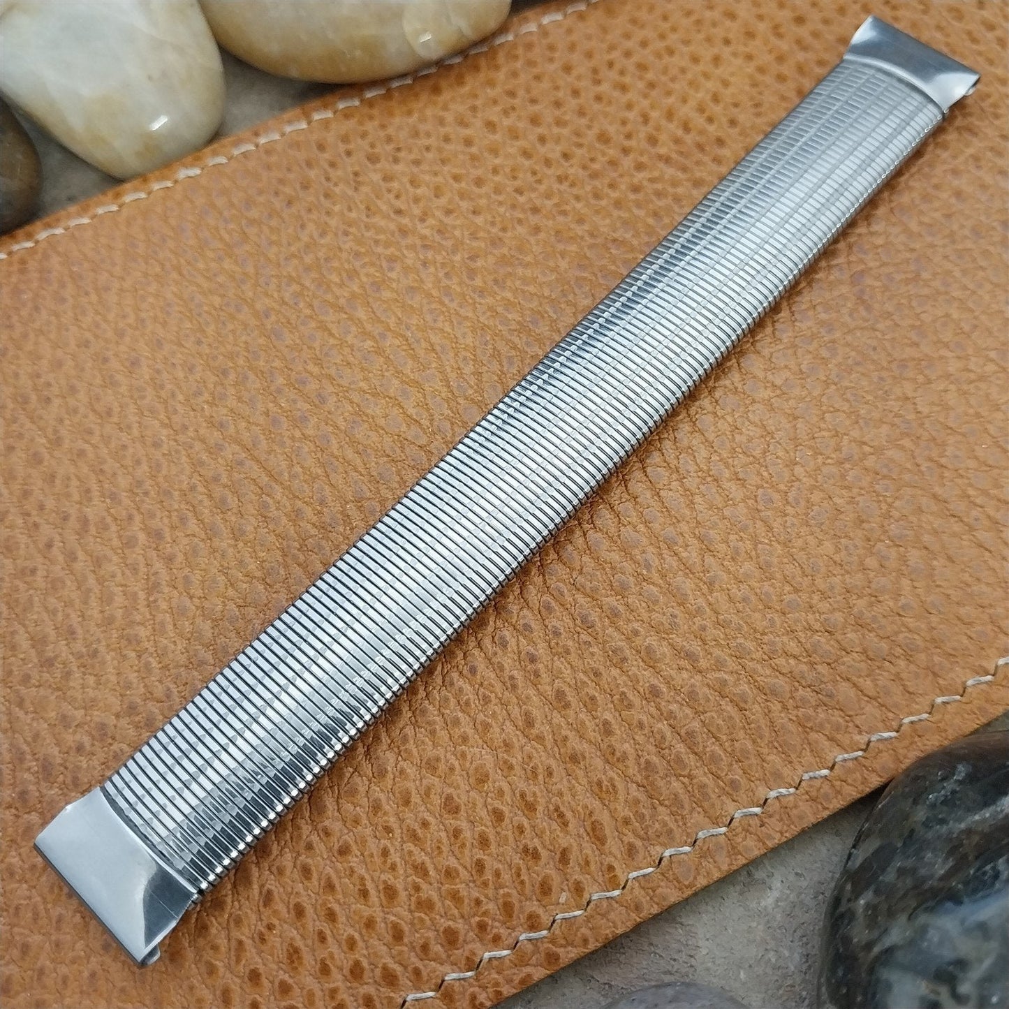 Vintage 1940s 5/8" Stainless Steel Perfection Slinky Stretch Unused Watch Band