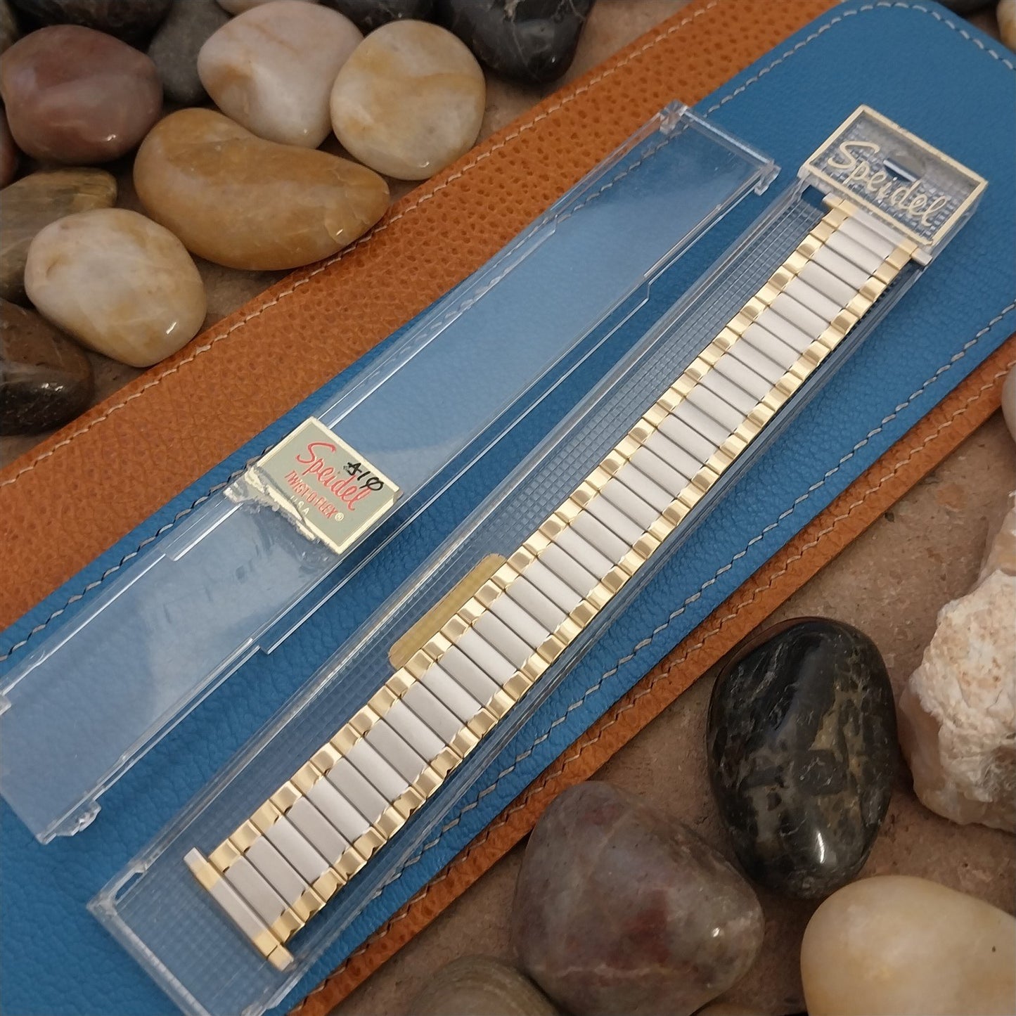 19mm 18mm Speidel Gold & Stainless Wide Long Unused 1970s Vintage Watch Band