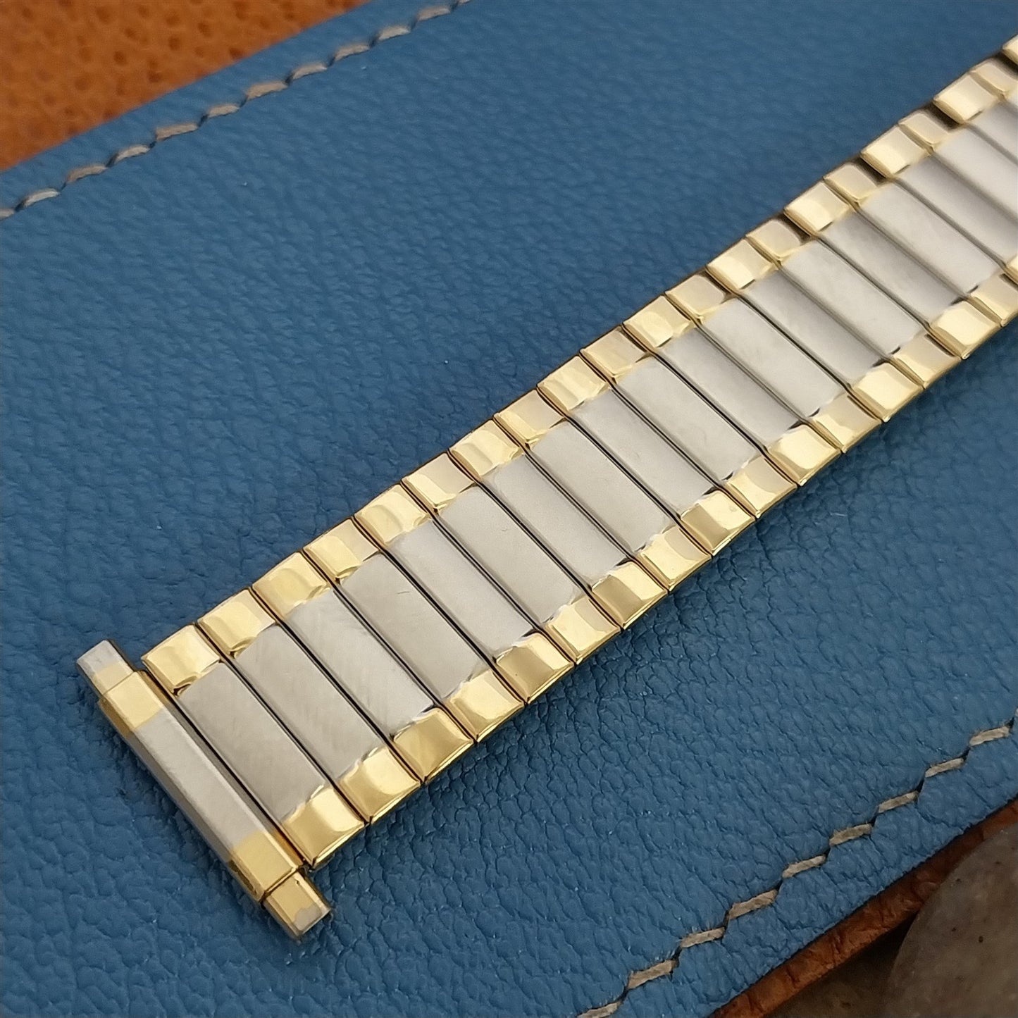 19mm 18mm Speidel Gold & Stainless Wide Long Unused 1970s Vintage Watch Band