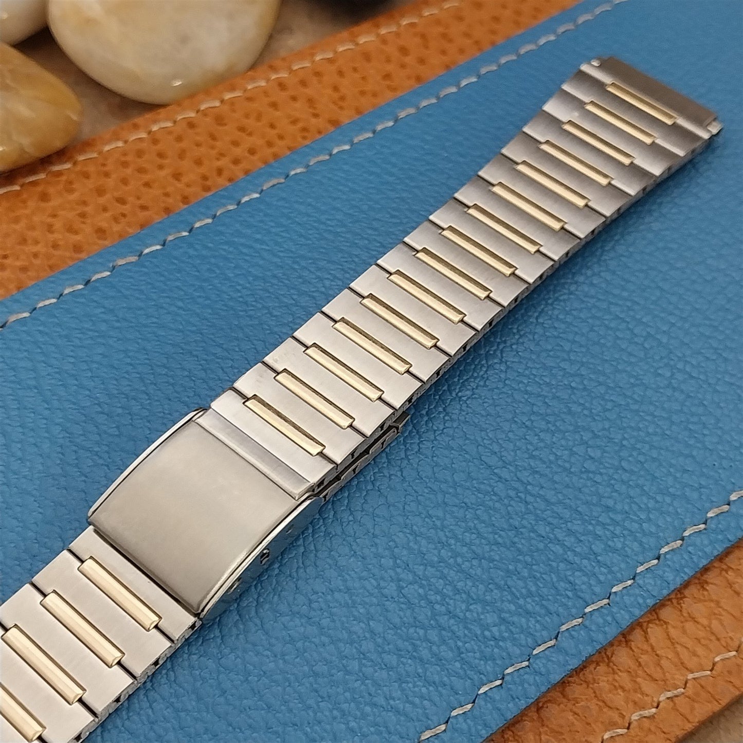 Vintage 19mm 20mm 22mm Speidel Gold & Stainless Steel 1970s-1980s Watch Band
