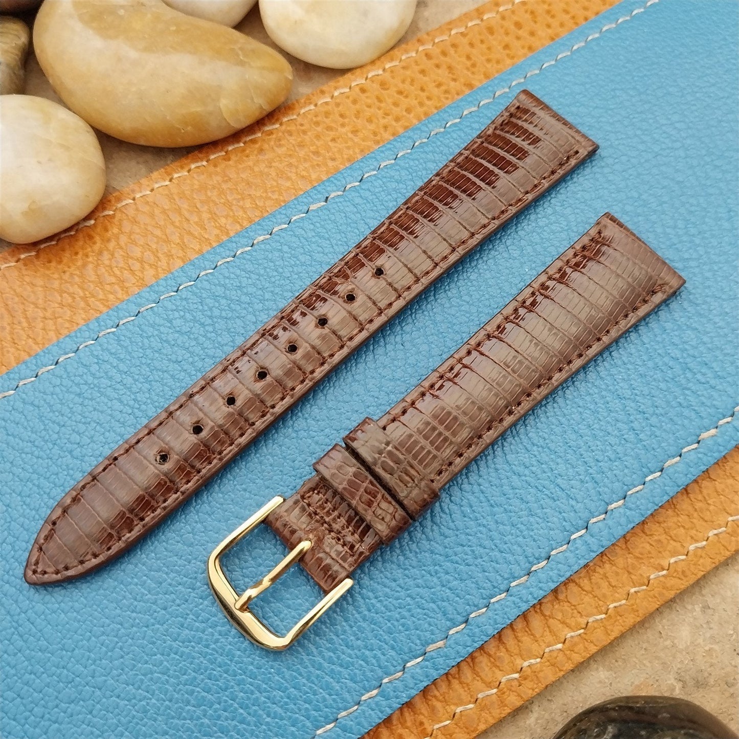 Vintage 17mm Hamilton Brown Royal Lizard NOS Unused Classic Watch Band